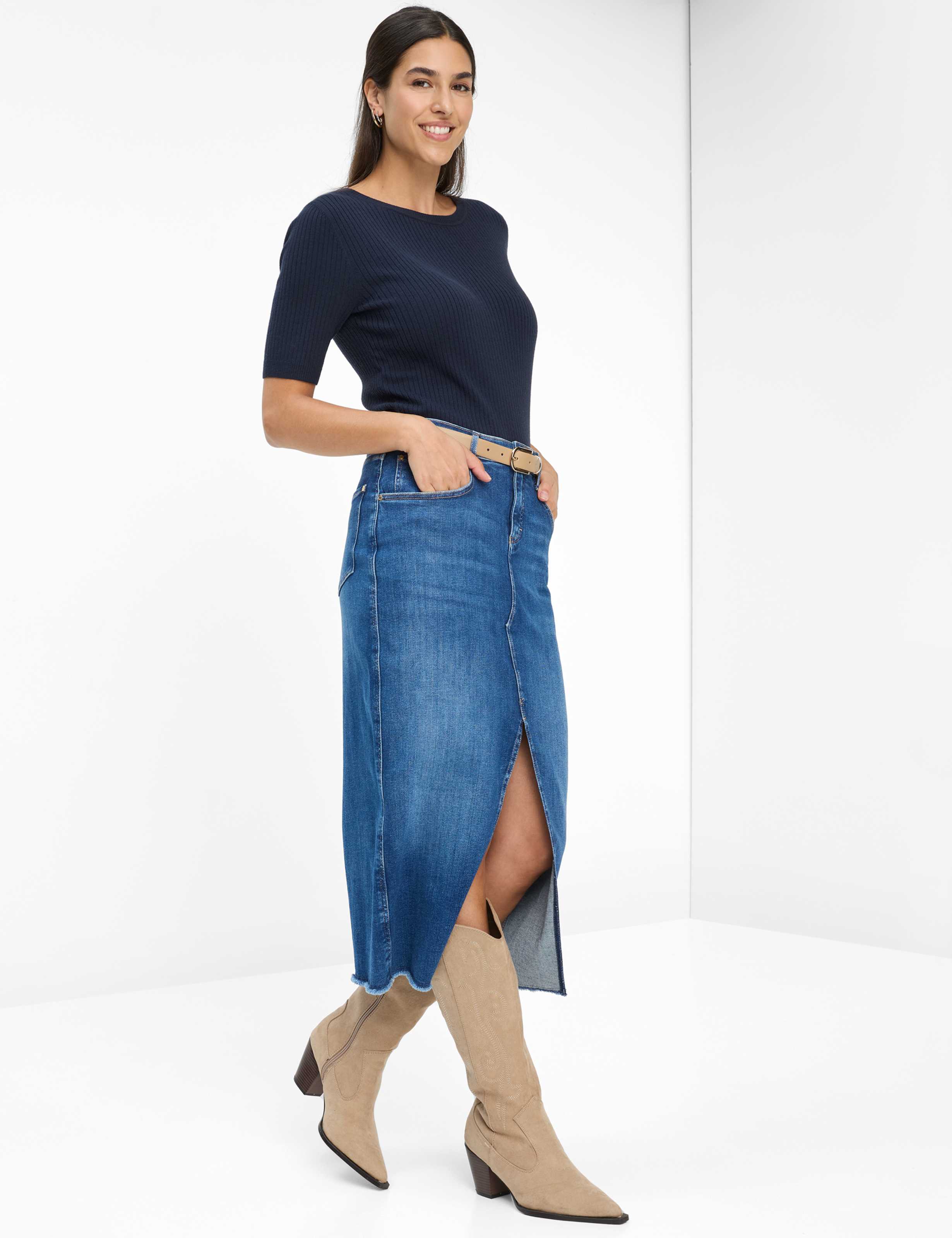 Dames Style KACIE Denim Blauw Slim Fit Model outfit