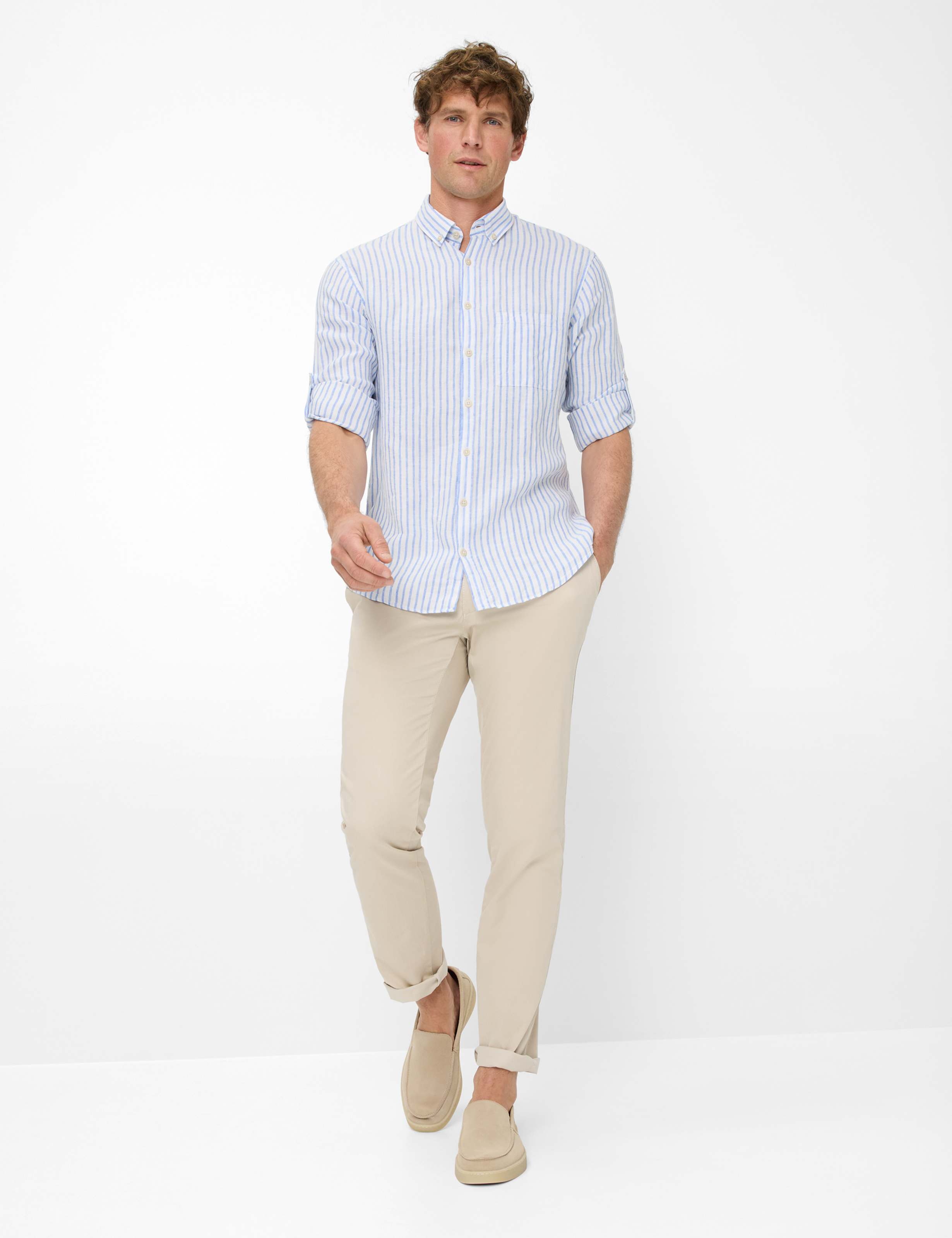 Herren Style FABIO Hellbeige Modern Fit Model Outfit