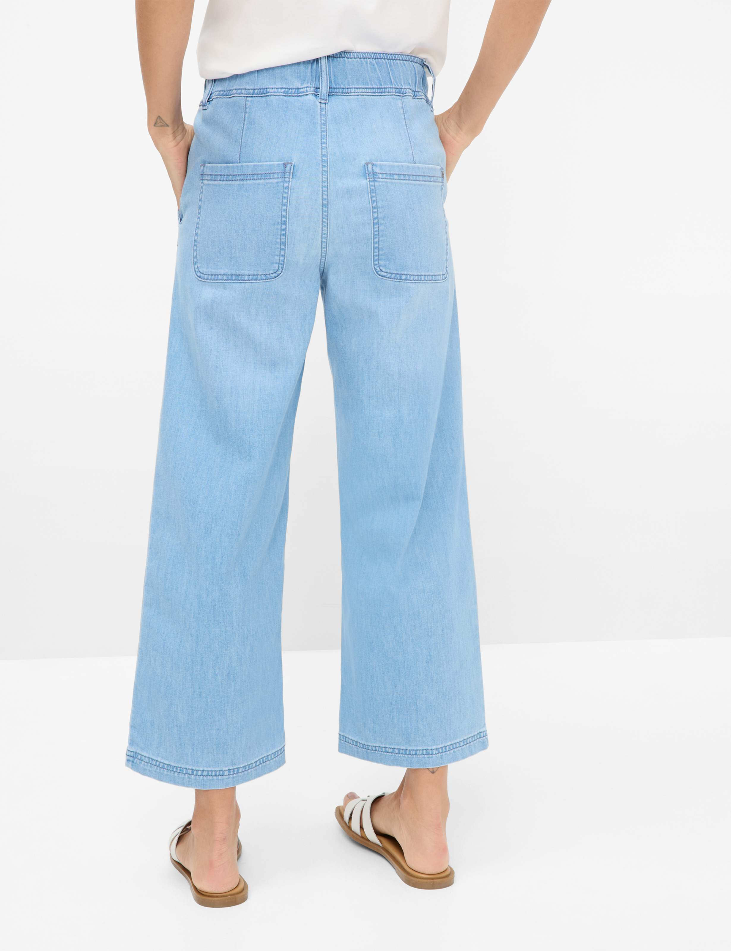Women Style MAINE S Denim Blue Wide Leg Model back