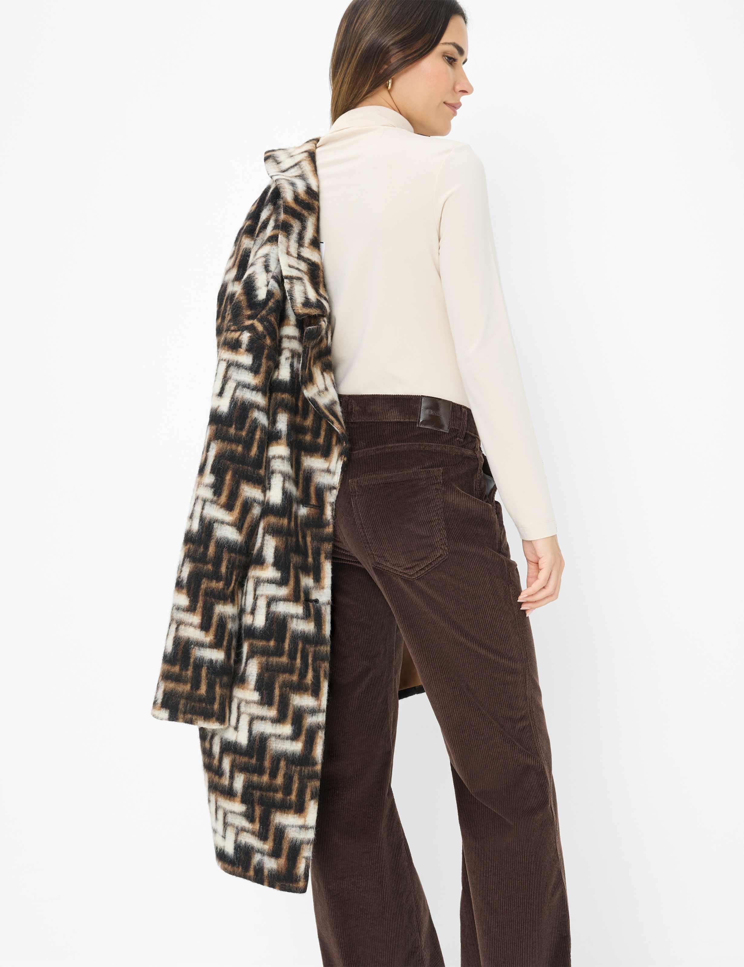 Femme Style MAINE Marron Foncé Wide Leg Détail 1