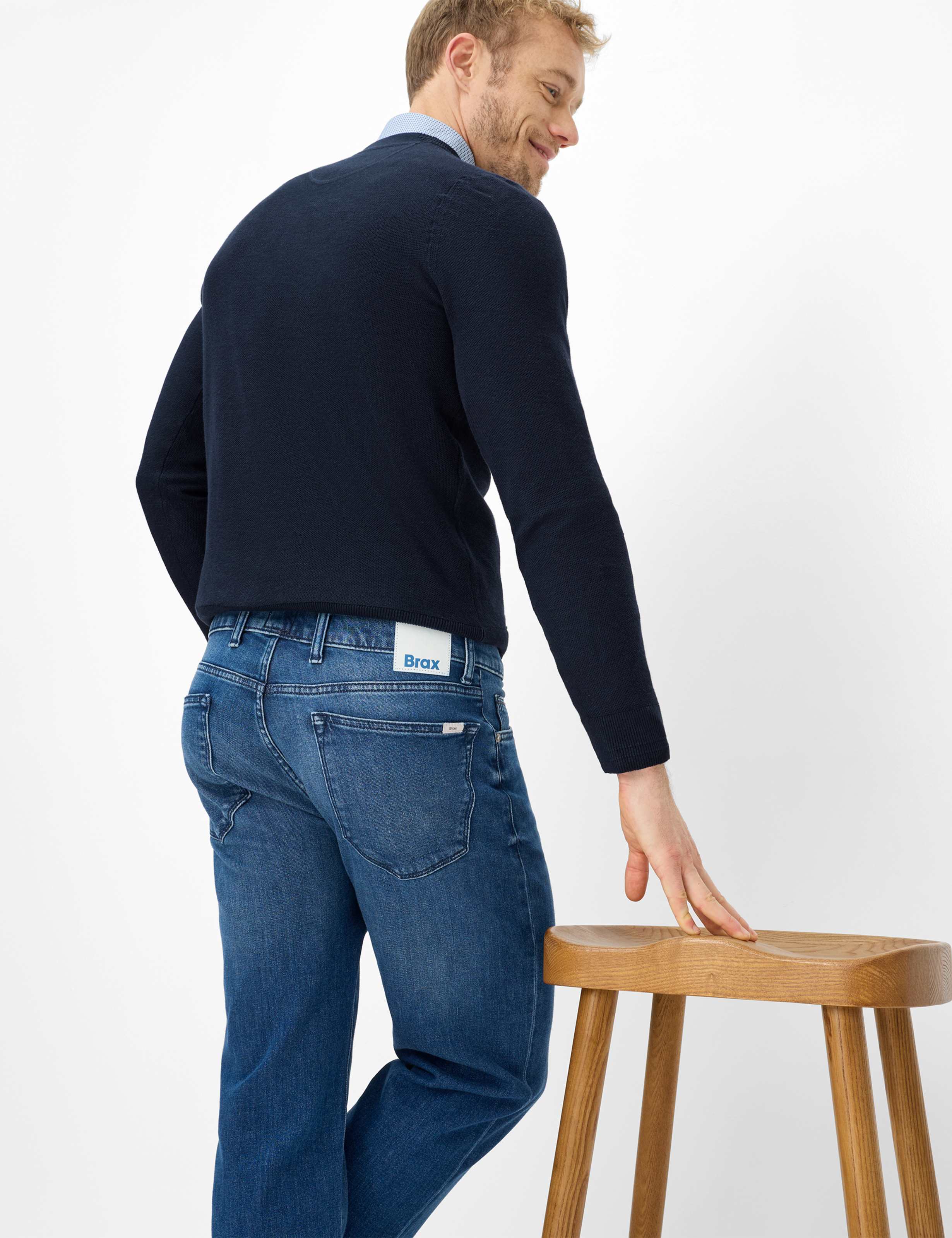 Heren Style CLINT Blauw Straight Fit Detail 1