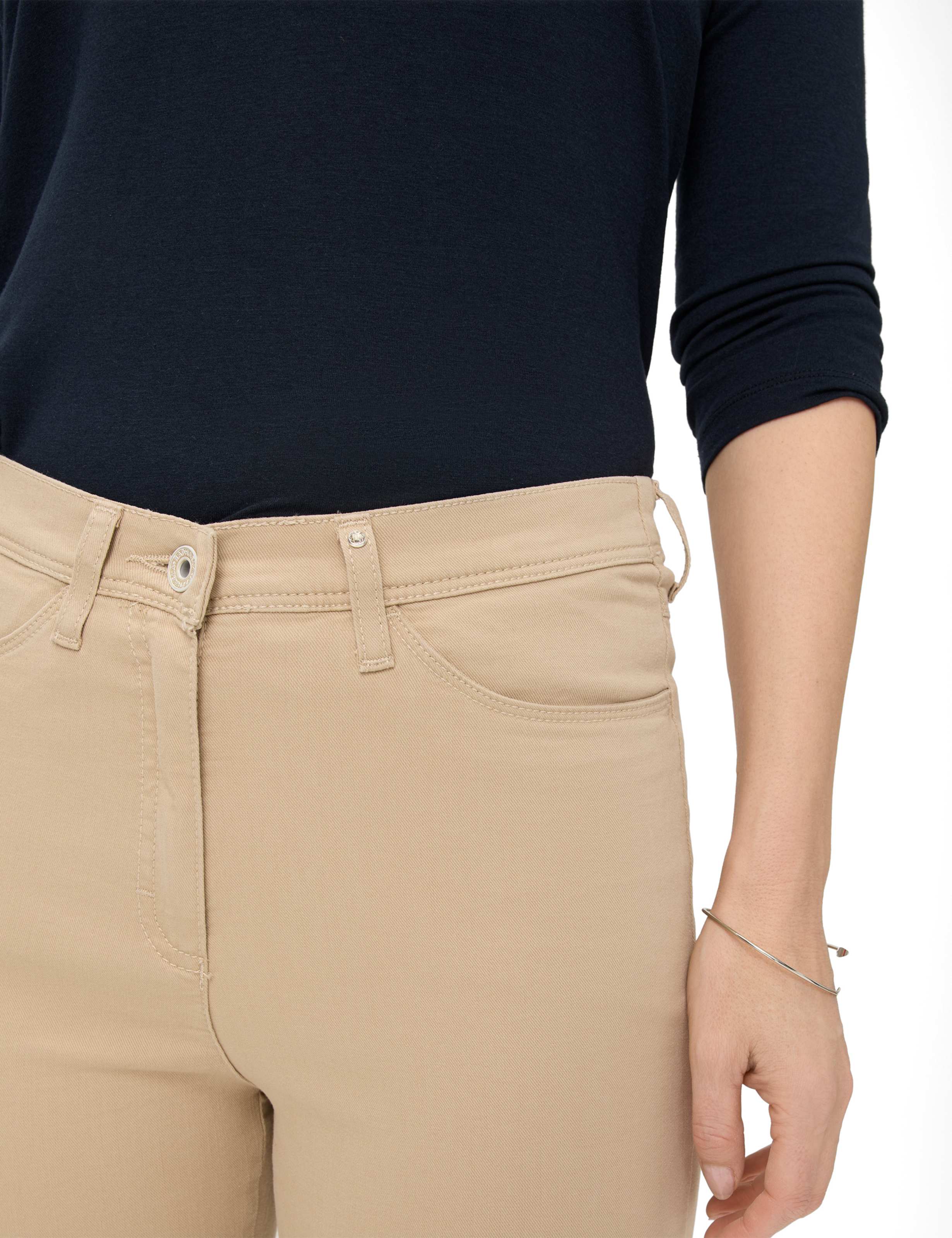 Damen Style LAURA 6/8 Beige Super Slim Fit Detail 2