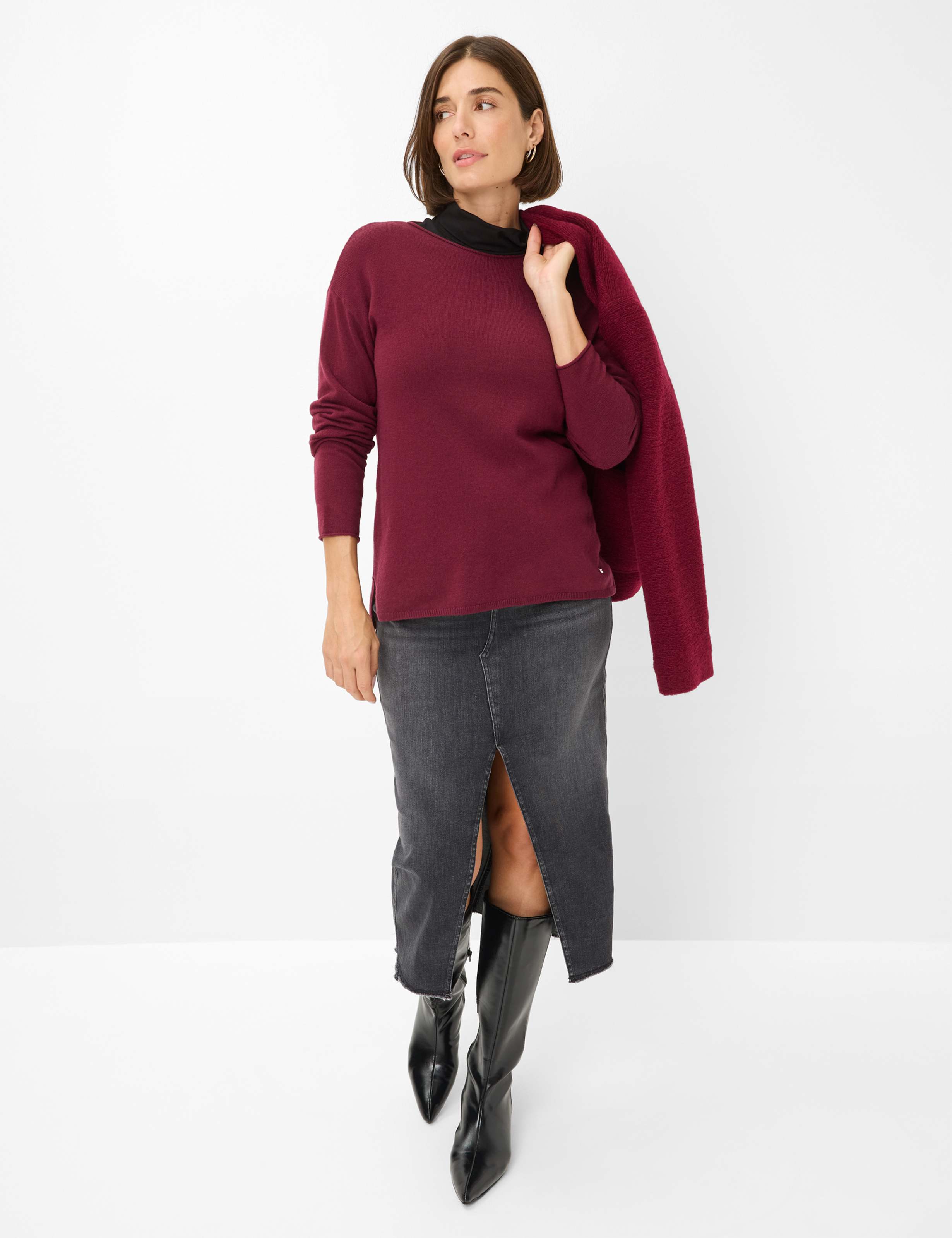 Dames Style LIZ Donkerrood  Model outfit