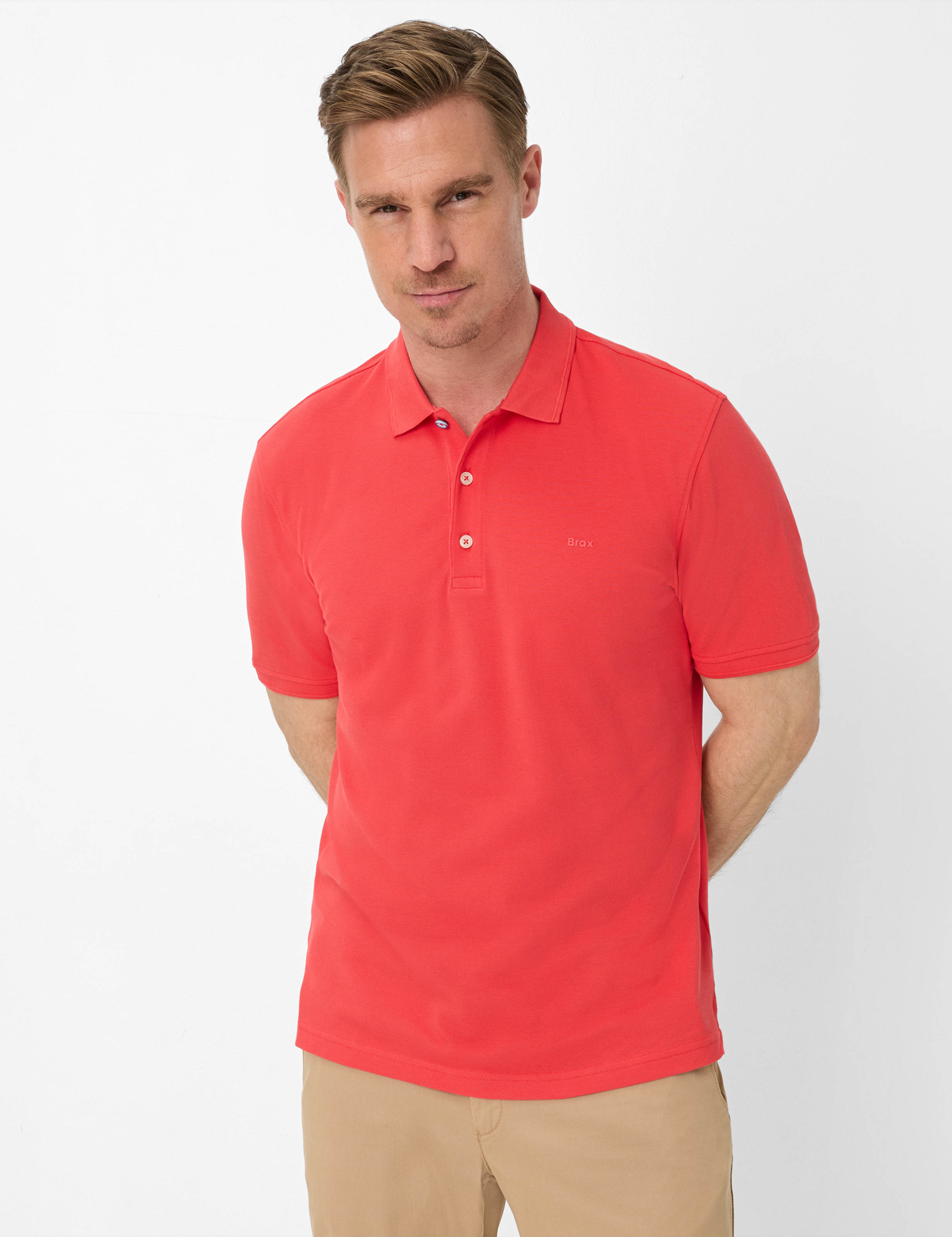 Thumbnail - Brax Herren Polo Style PETE hibiscus, Rot, Gr. M