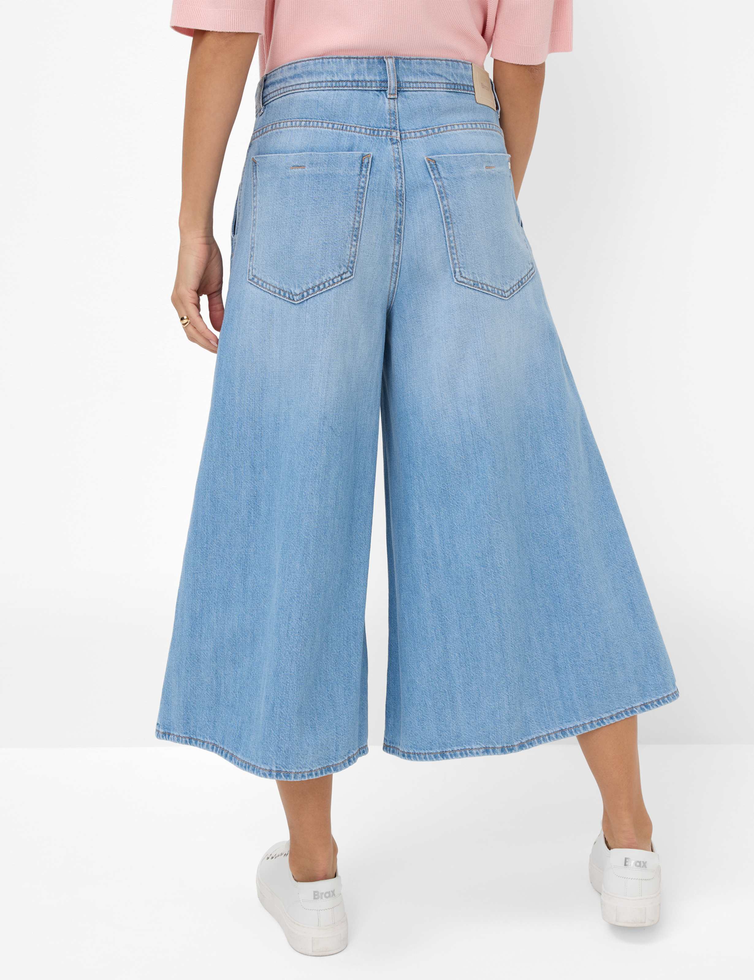Dames Style MELLI S Denim Blauw Wide Leg Model achterkant