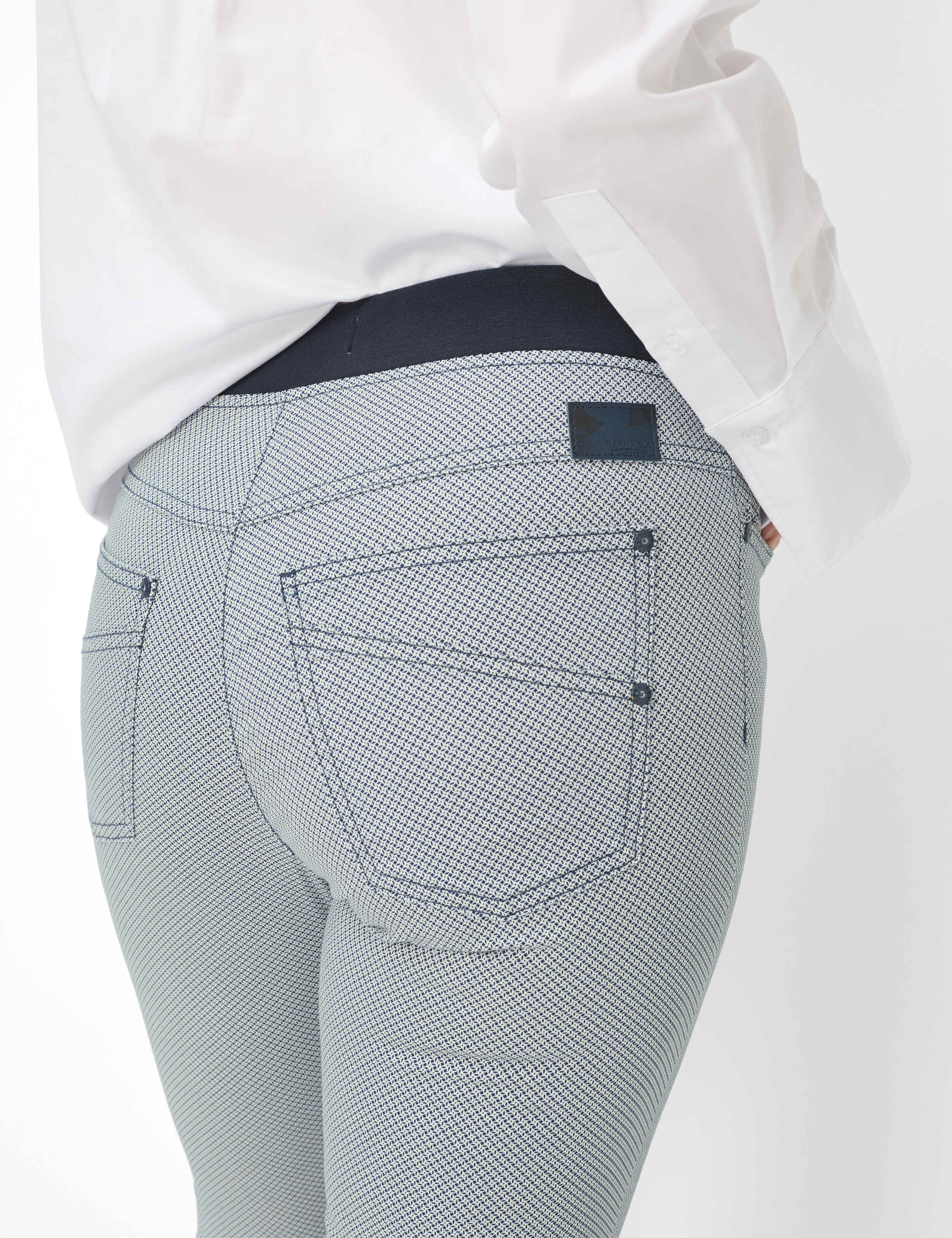 Dame Style PAMINA 6/8 Mørkeblå Slim Fit Detalje 2