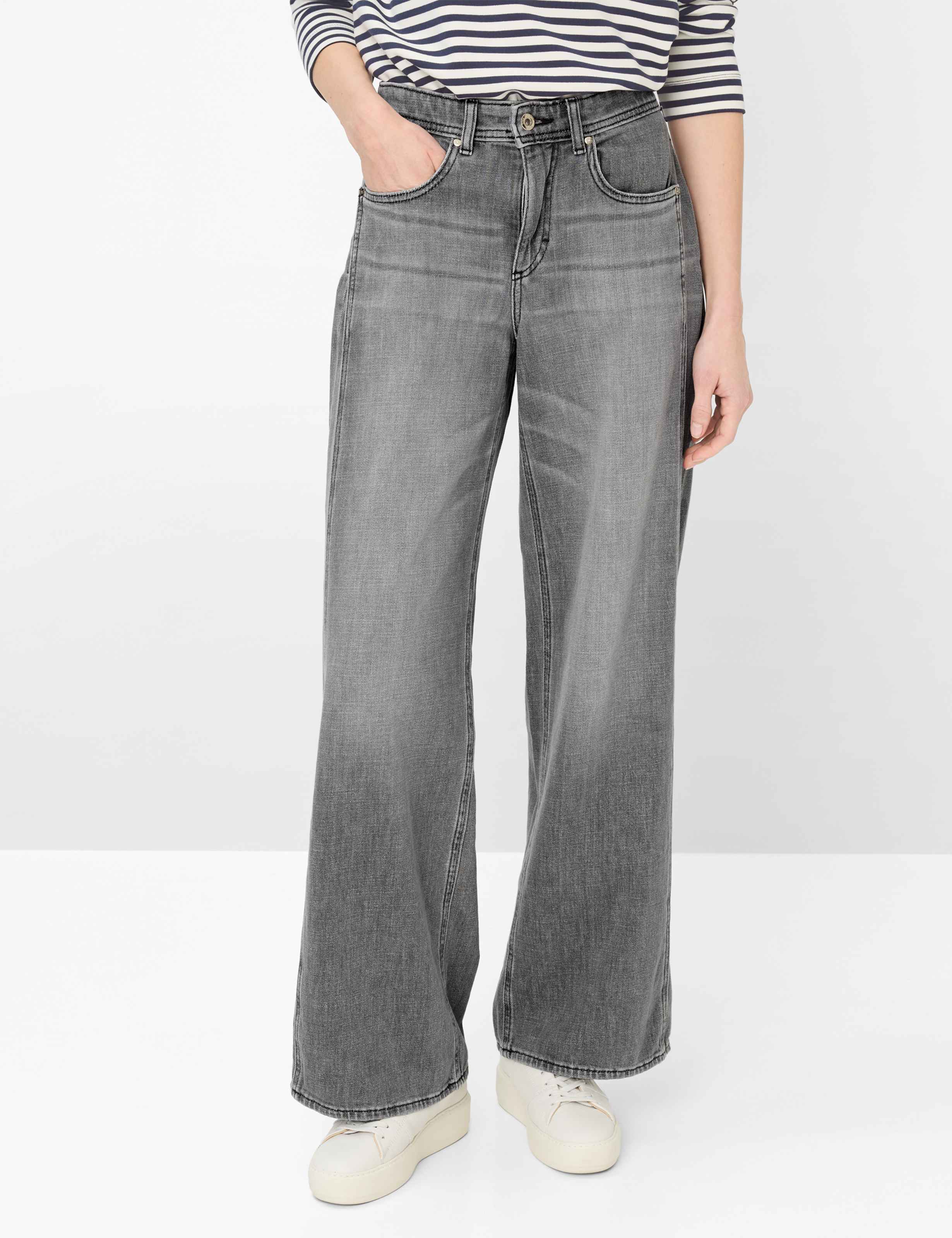 Thumbnail - Brax Damen Five-Pocket-Hose Style MORGAN USED LIGHT GREY, denim hellgrau, Gr. 40L