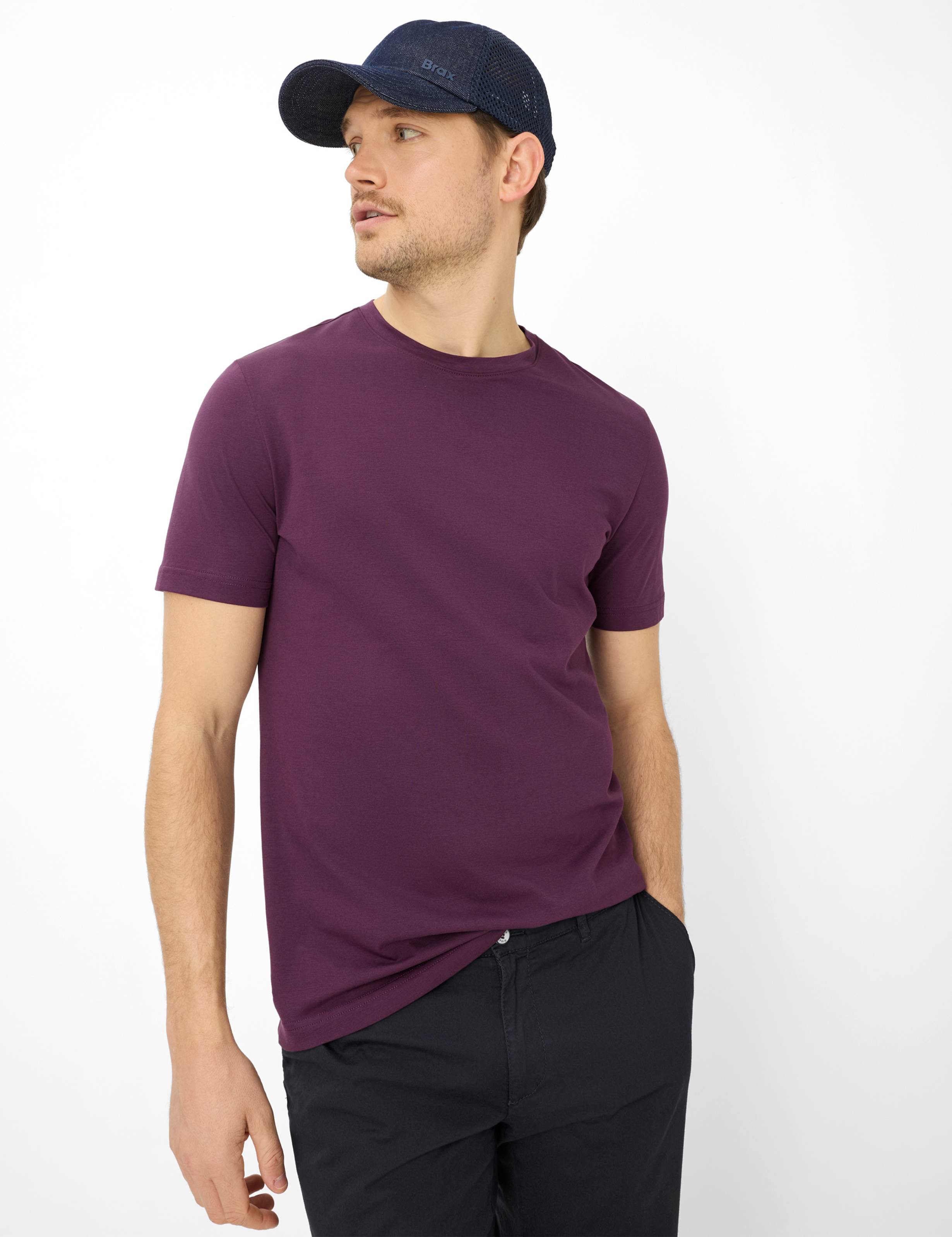 Thumbnail - Brax Herren Shirt Style TED summer grape, dunkles lila, Gr. S