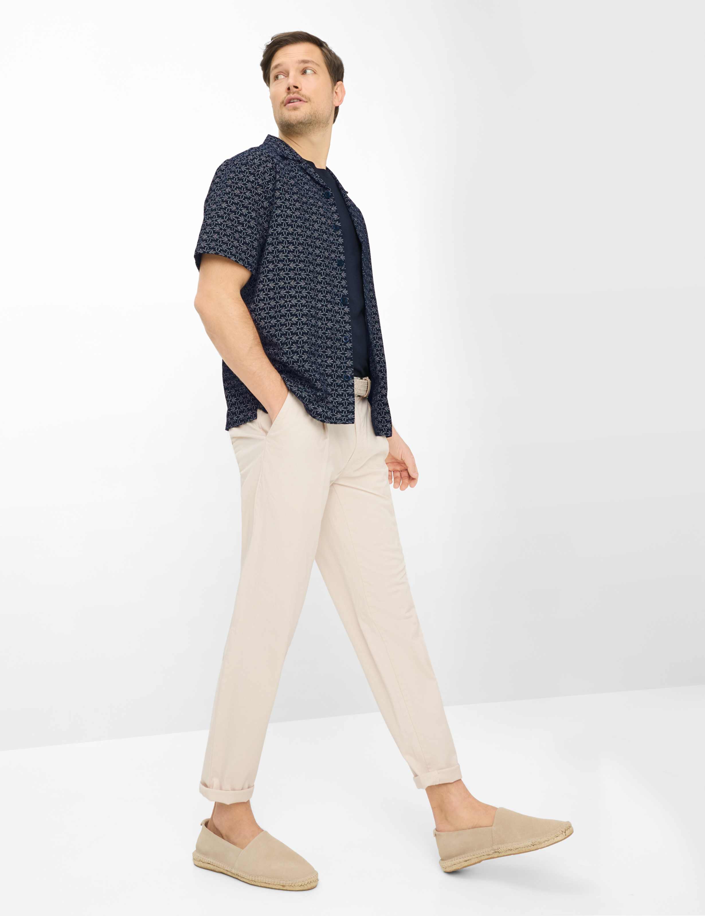 Men Style TINO Light Beige Tapered Fit Model Outfit