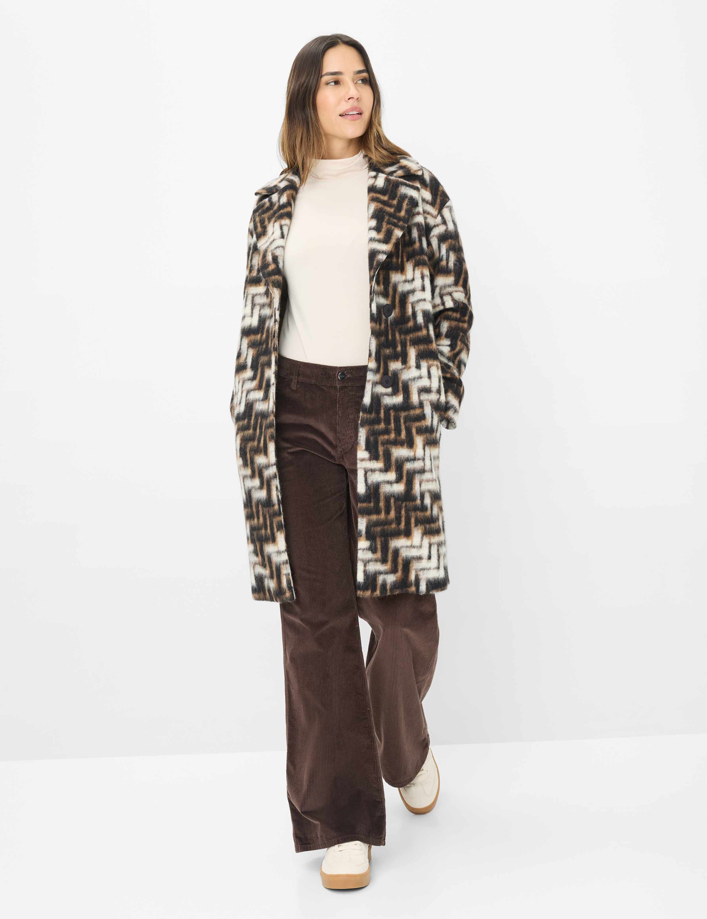 Femme Style MAINE Marron Foncé Wide Leg Tenue du mannequin