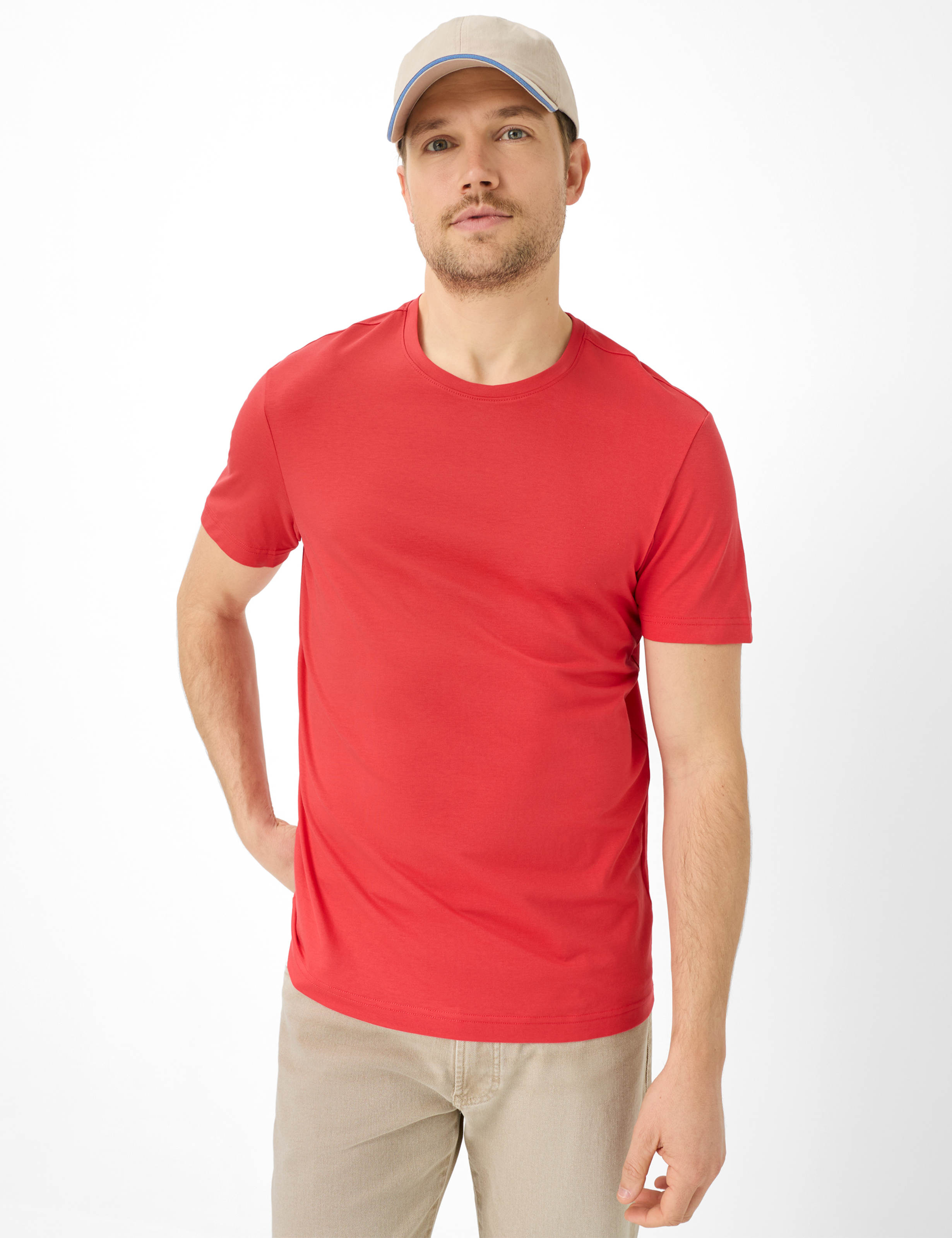 Thumbnail - Brax Herren Shirt Style TED hibiscus, Rot, Gr. S