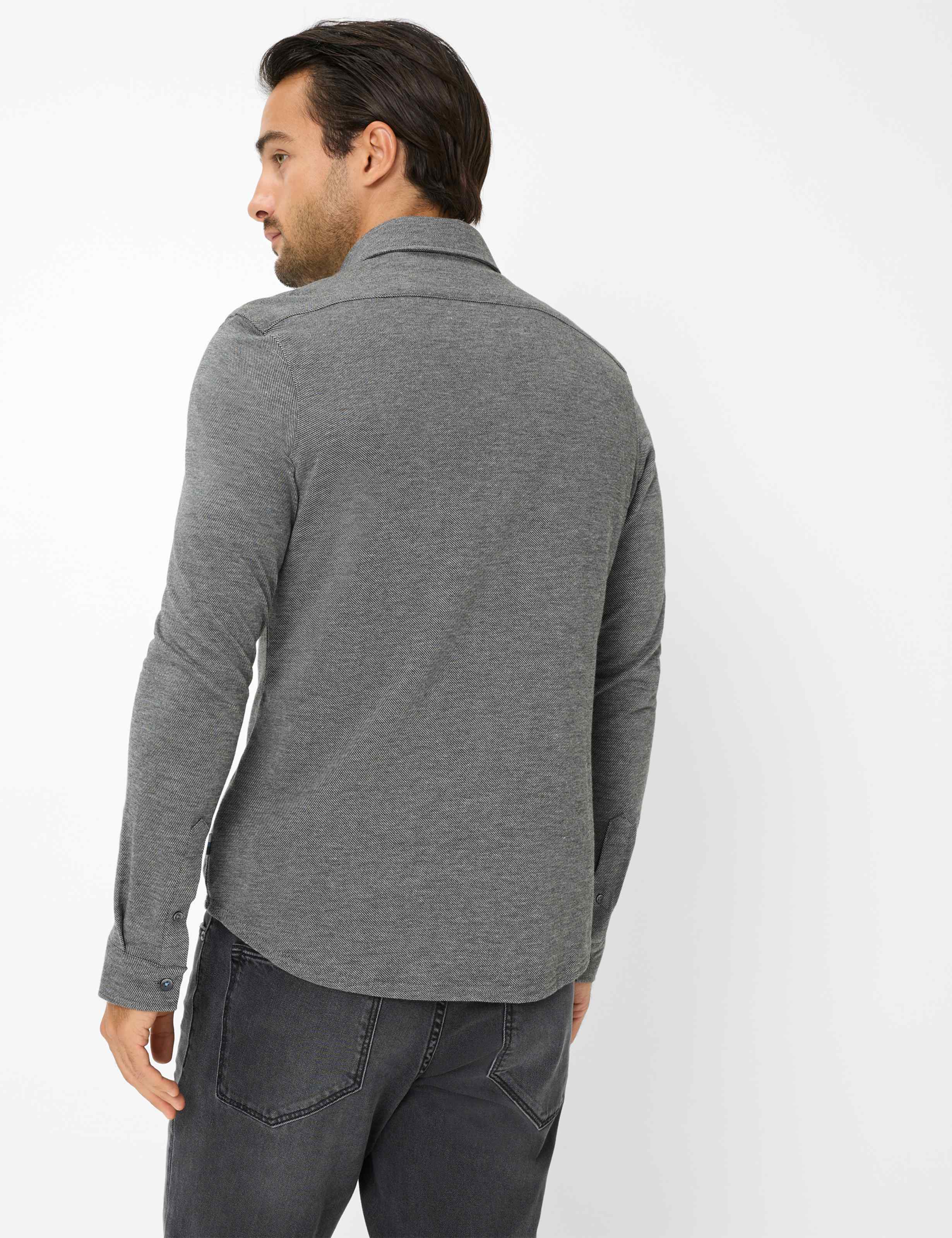 Thumbnail - Brax Herren Hemd Style DANIEL elefant, grau, Gr. M