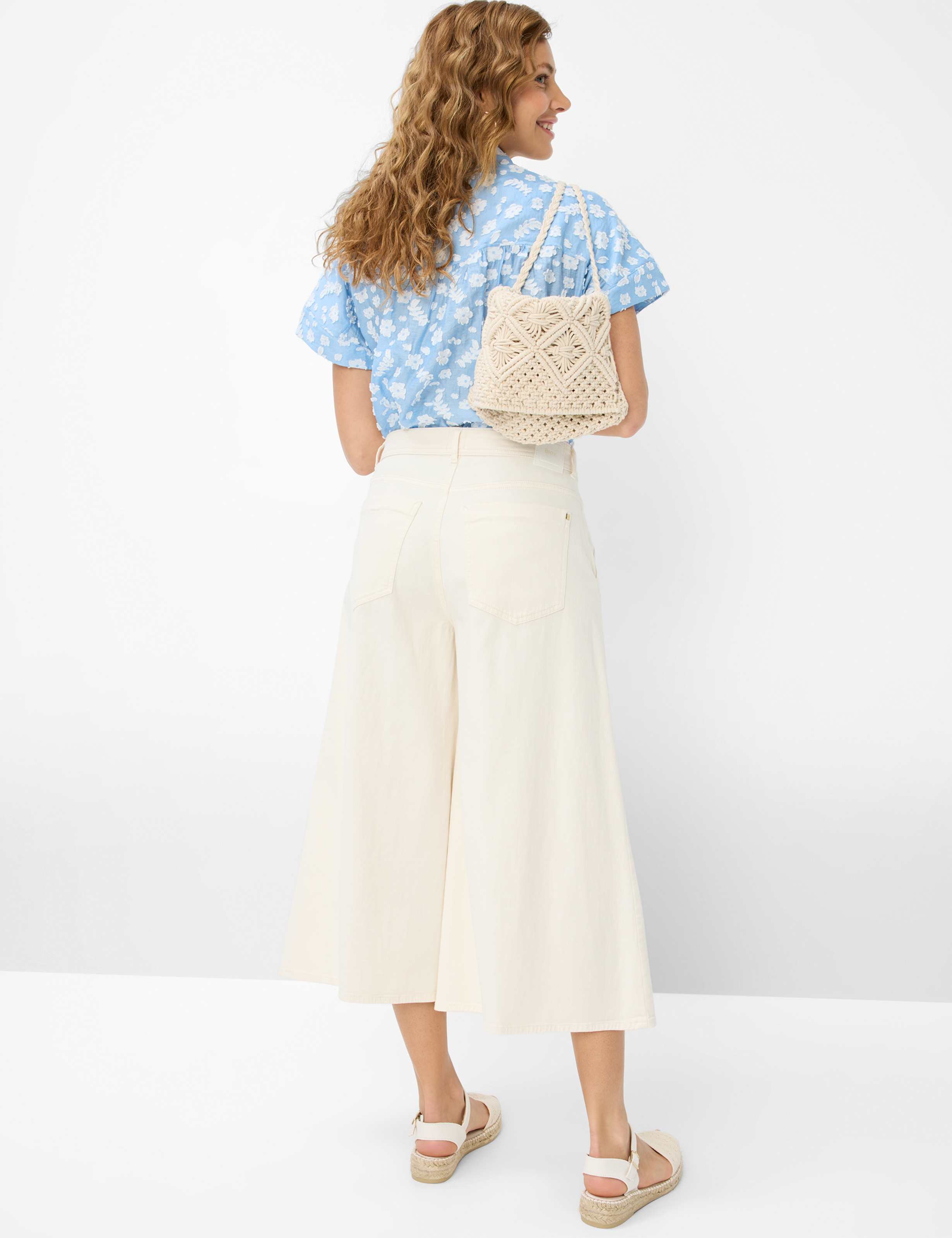 Women Style MELLI S Denim Cream White Wide Leg Detail 1