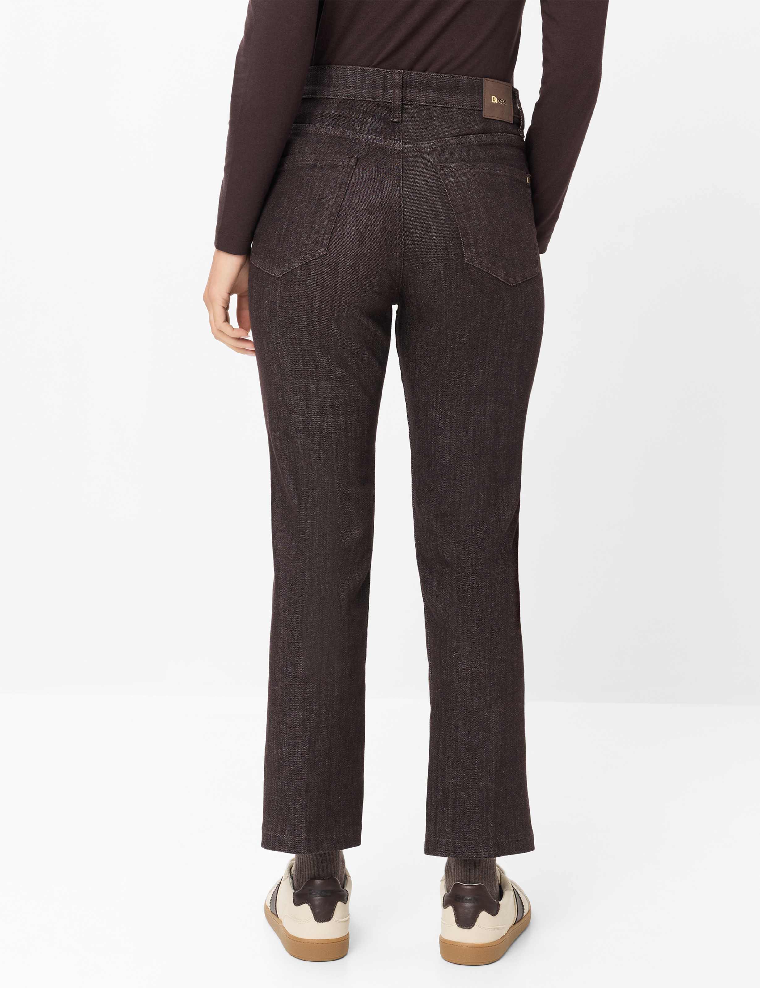 Women Style MAY S Denim Dark Brown Cigarette Fit Model back