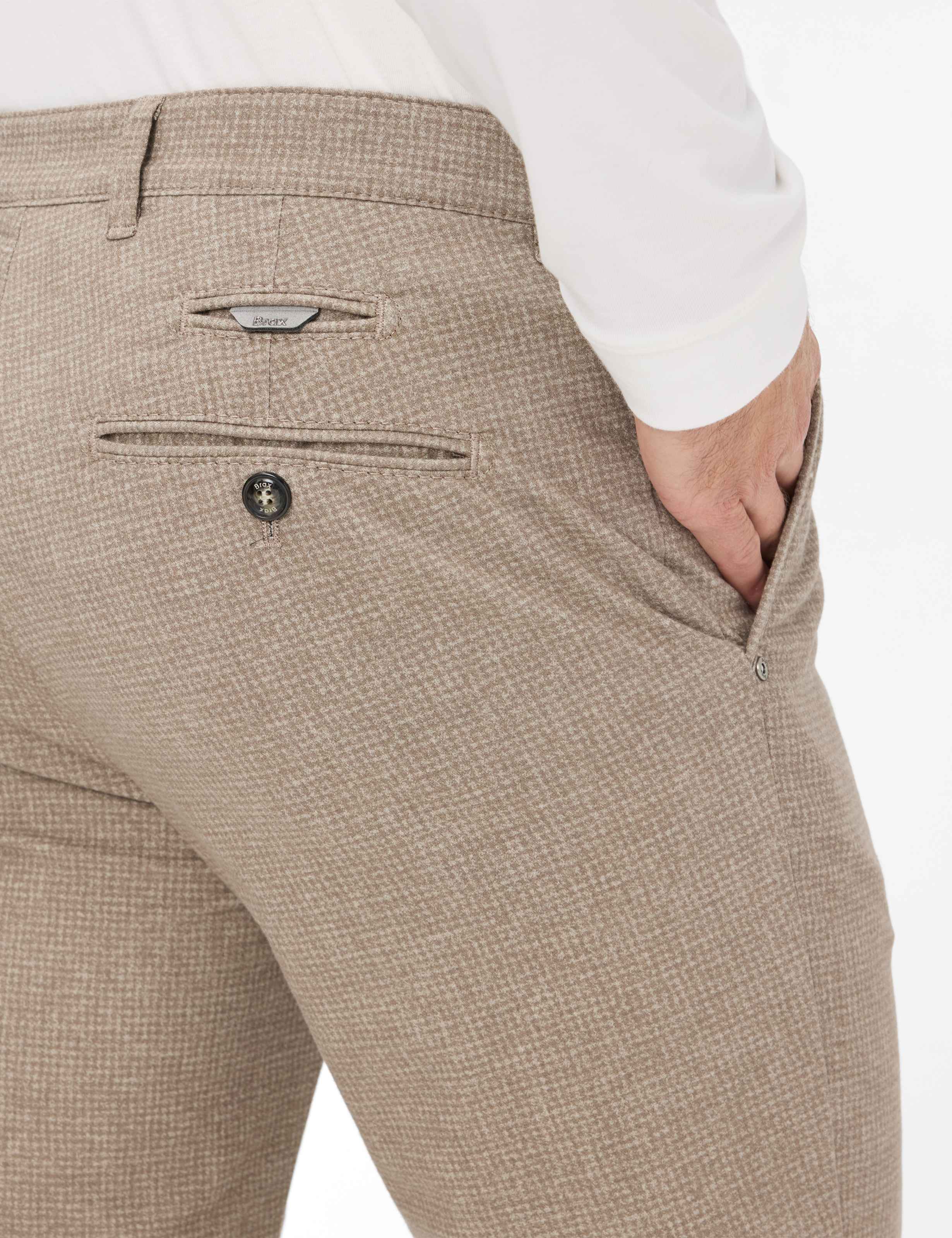 Herre Style FABIO Lysbrun Modern Fit Detalje 2