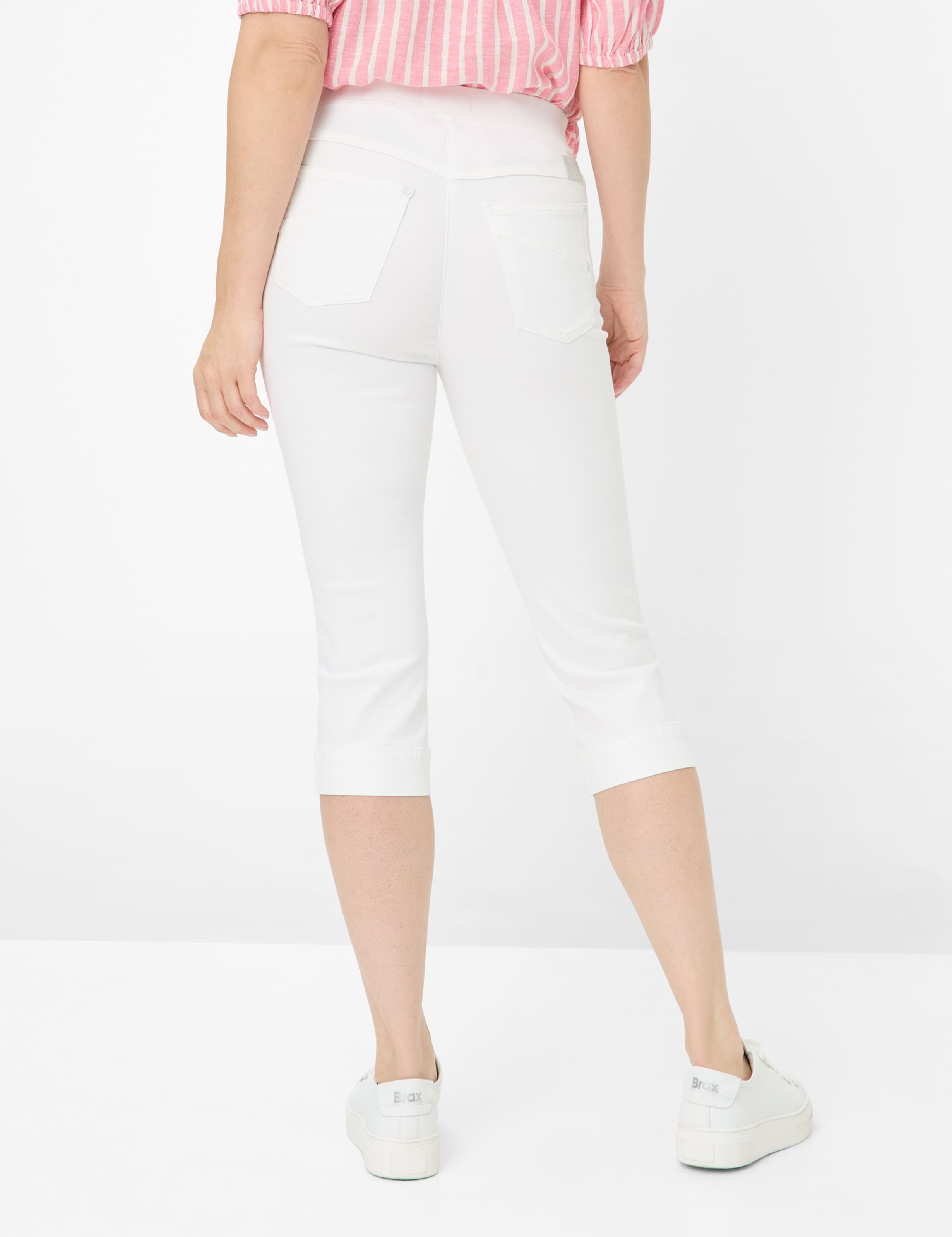 Damen Style PAMINA CAPRI Denim Weiß Slim Fit Model Rueck