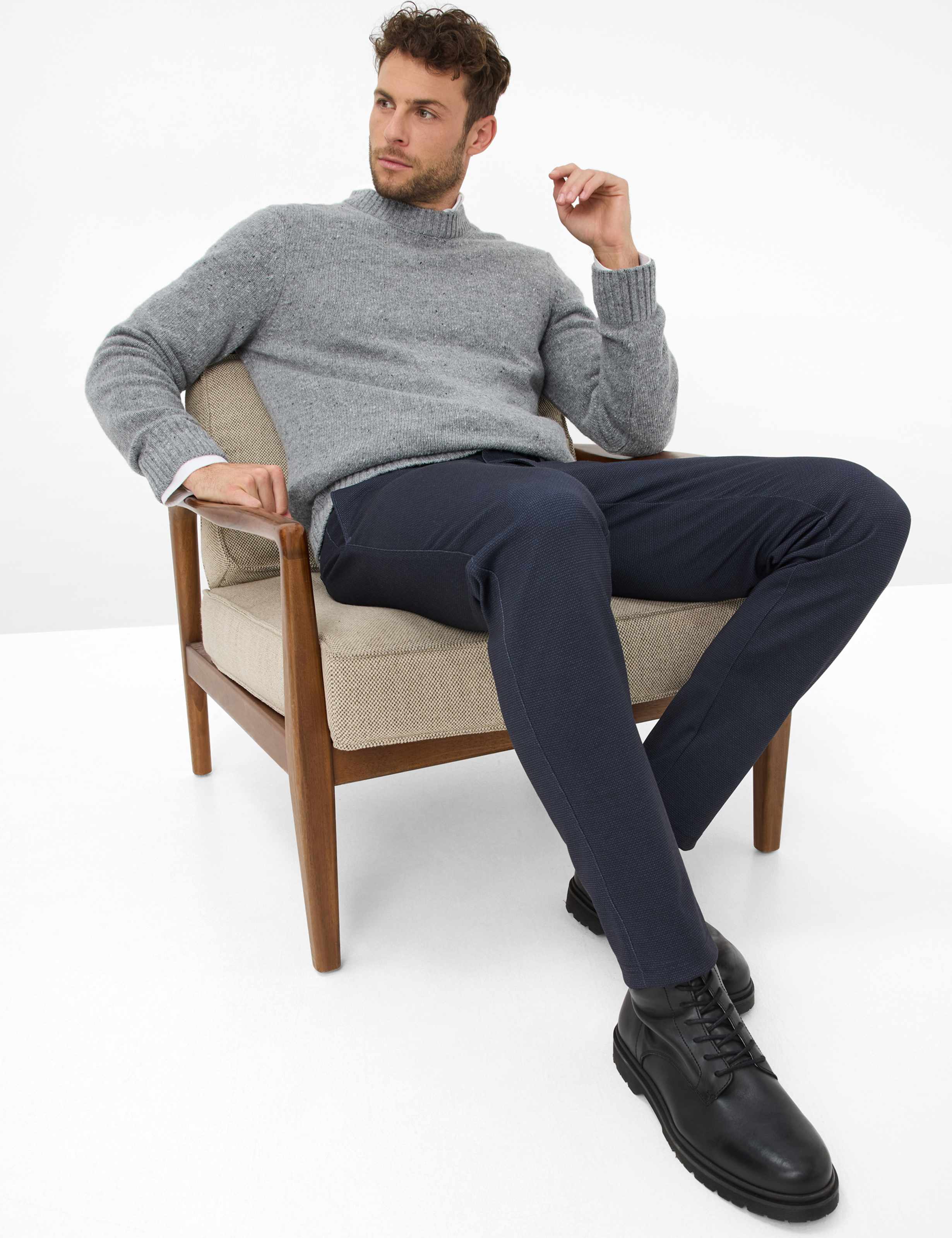 Men Style SILVIO Dark Blue Slim Fit Detail 1