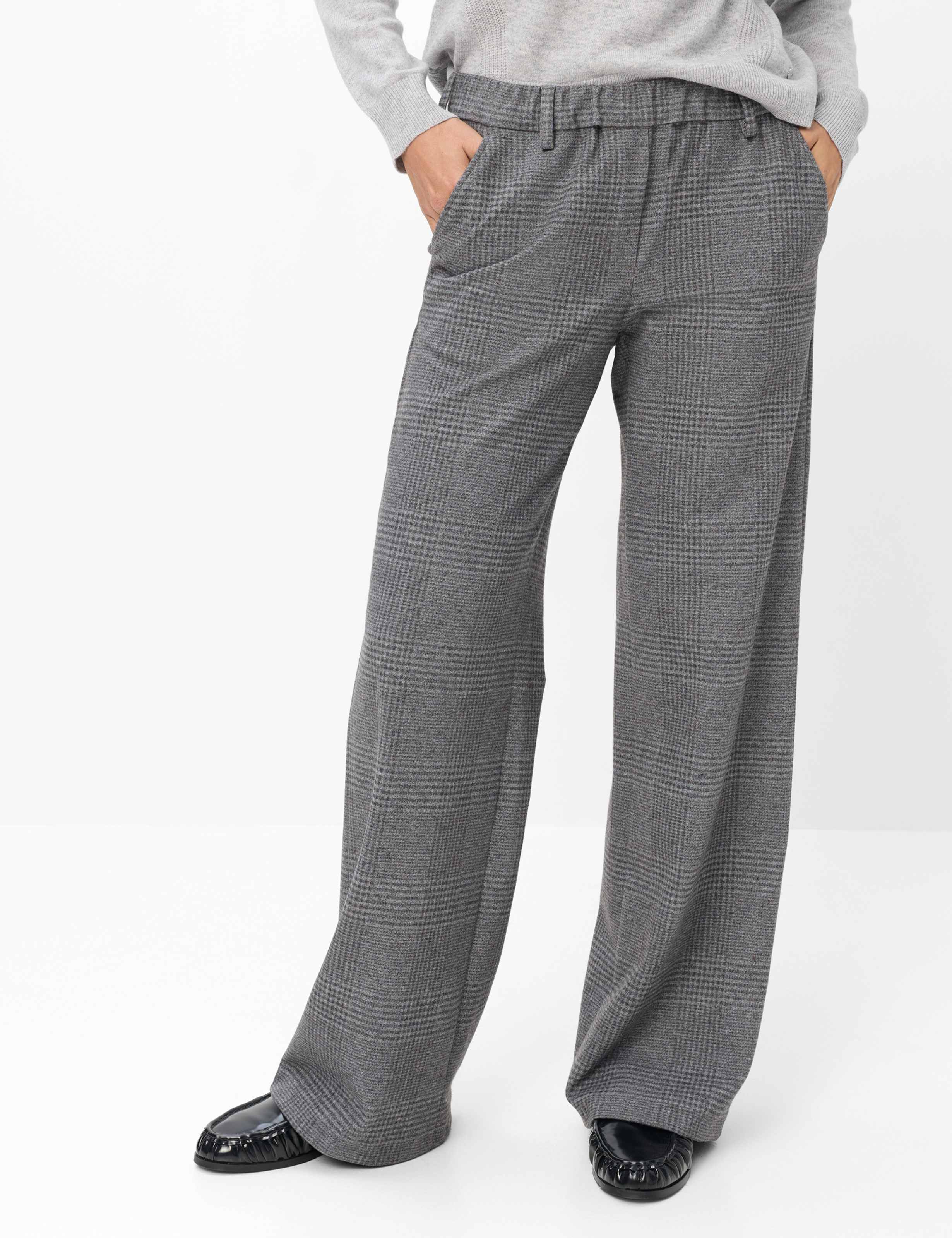 Damen Style MAINE Dunkelgrau Wide Leg Model Front