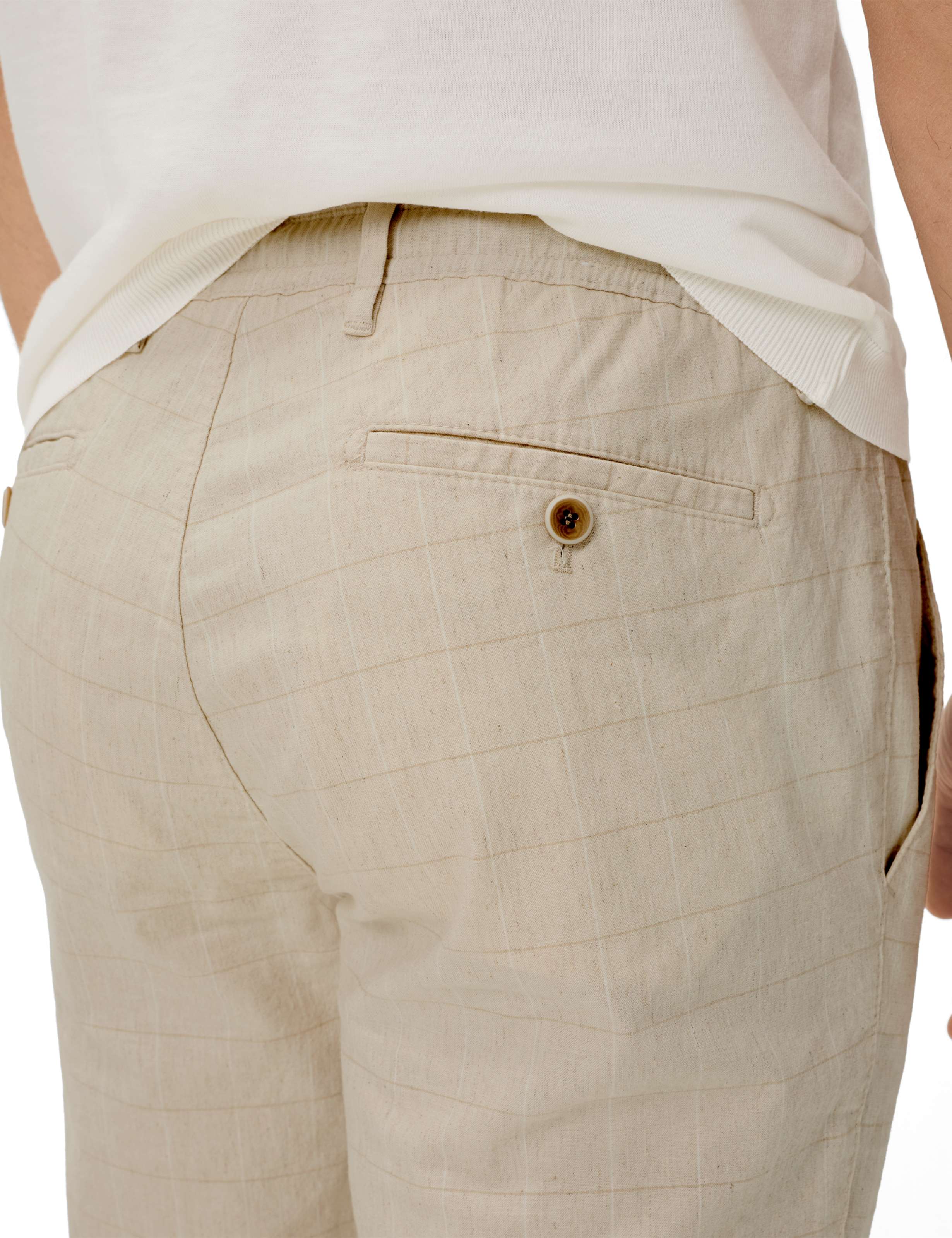 Heren Style TILL Lichtbeige Regular Fit Detail 2