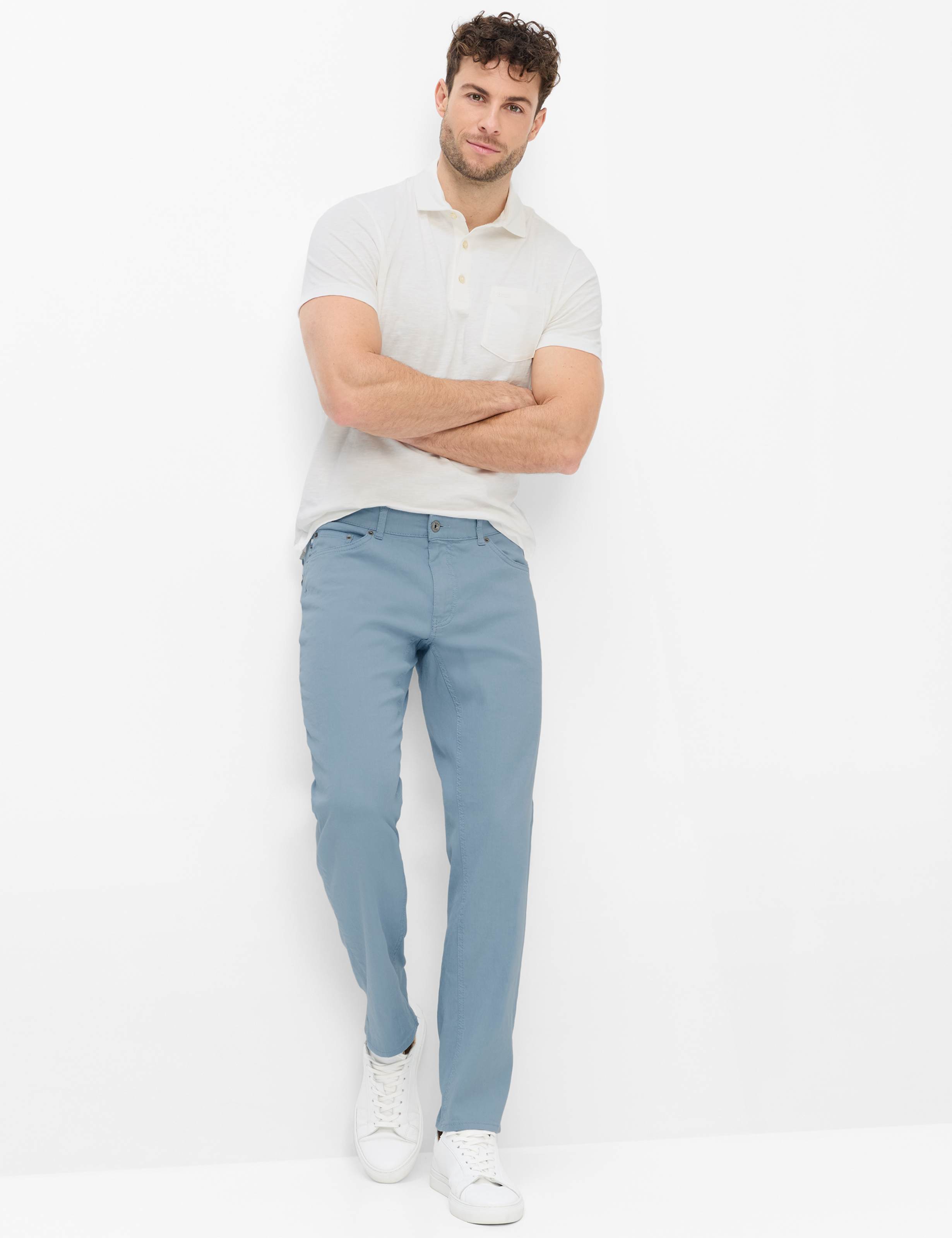 Heren Style COOPER Blauw Regular Fit Model outfit