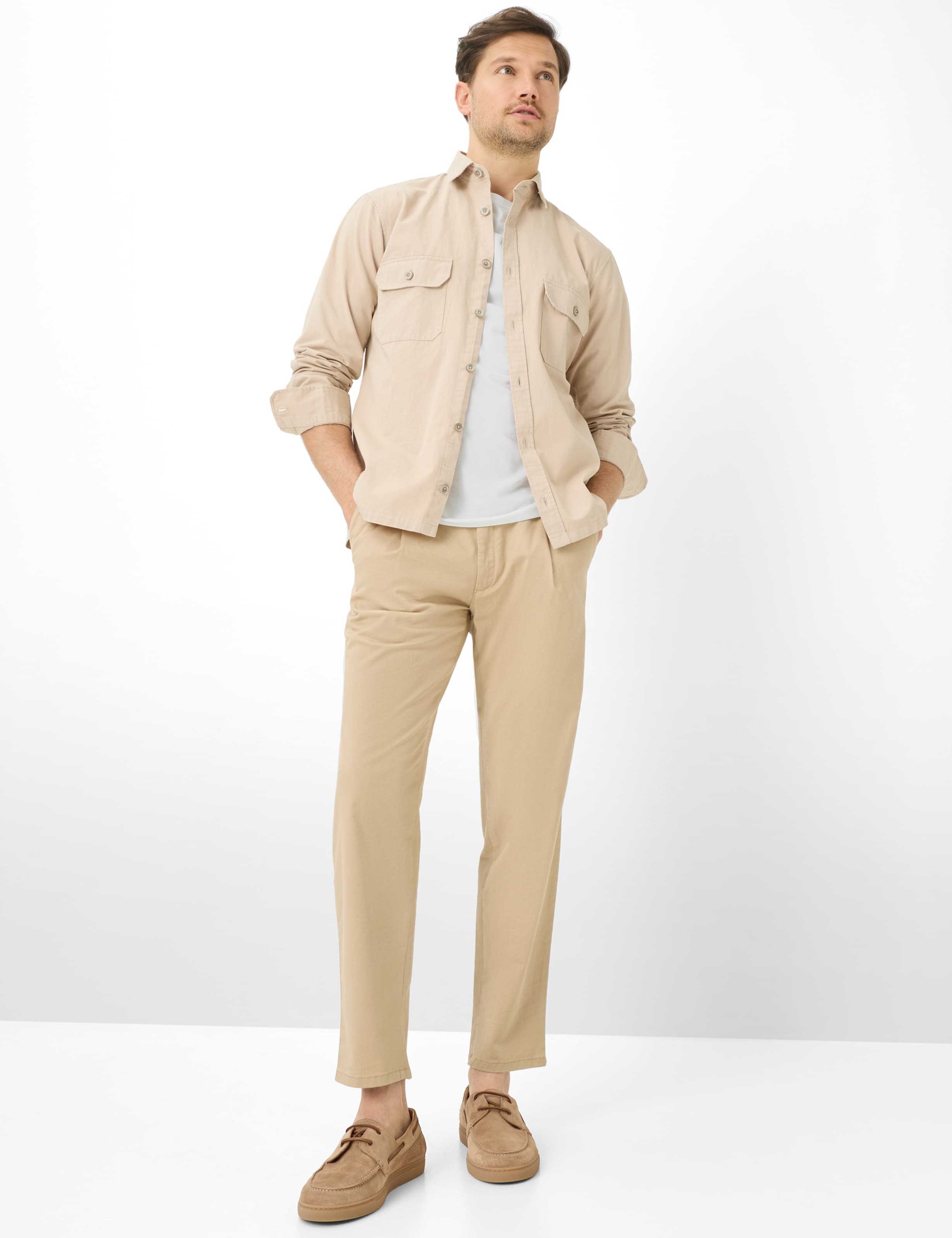 Men Style TINO Light Beige Tapered Fit Model Outfit