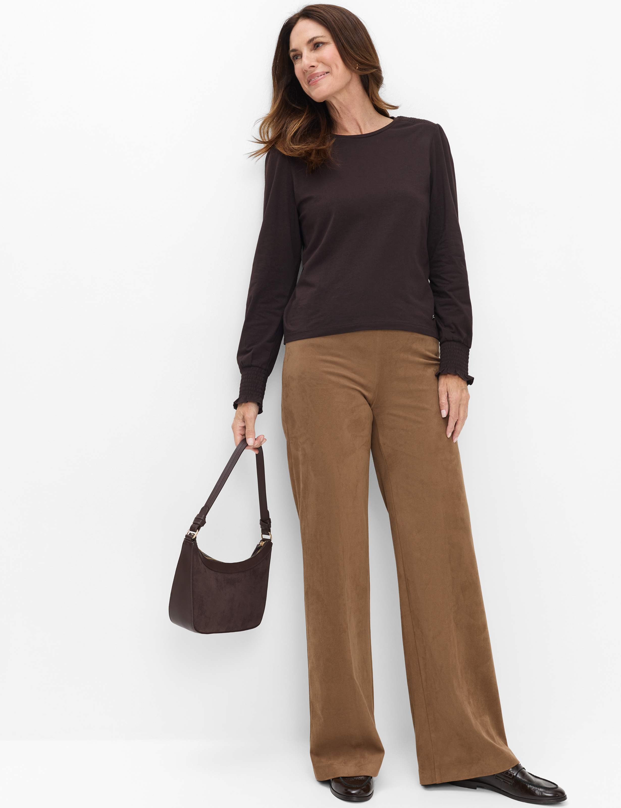 Women Style LILLYTH FLARED Brown Super Slim fit Model Outfit