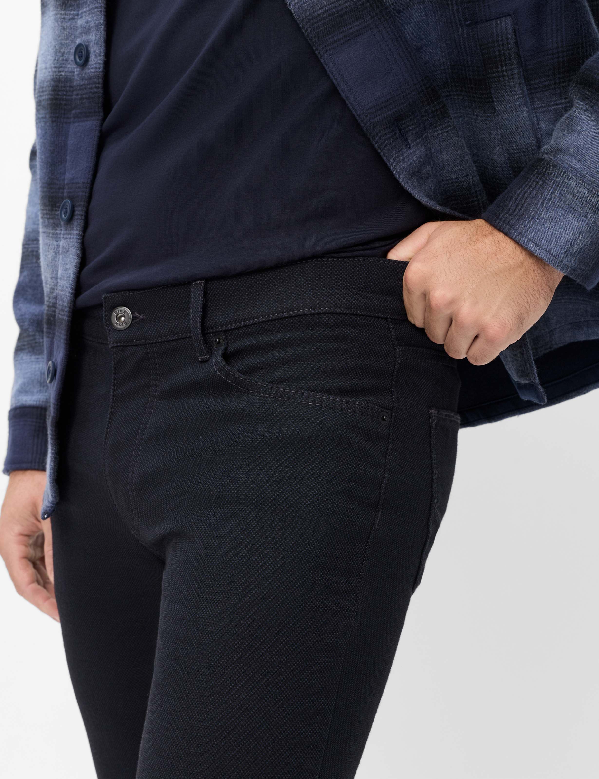 Herren Style CADIZ Dunkelblau Straight Fit Detail 2