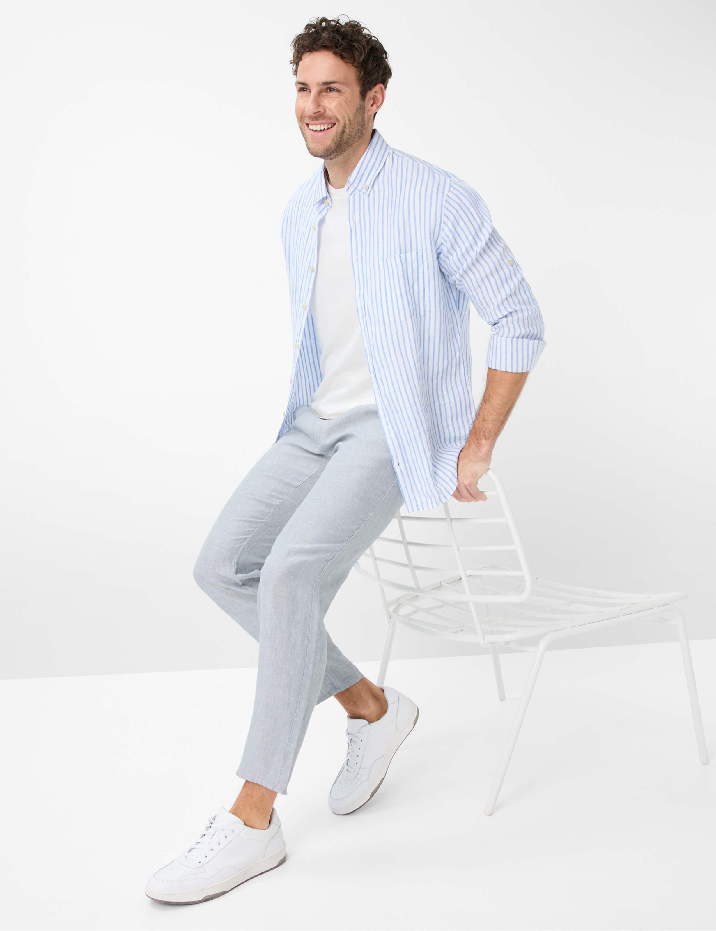 Homme Style FABIO Gris Clair Modern Fit Détail 1