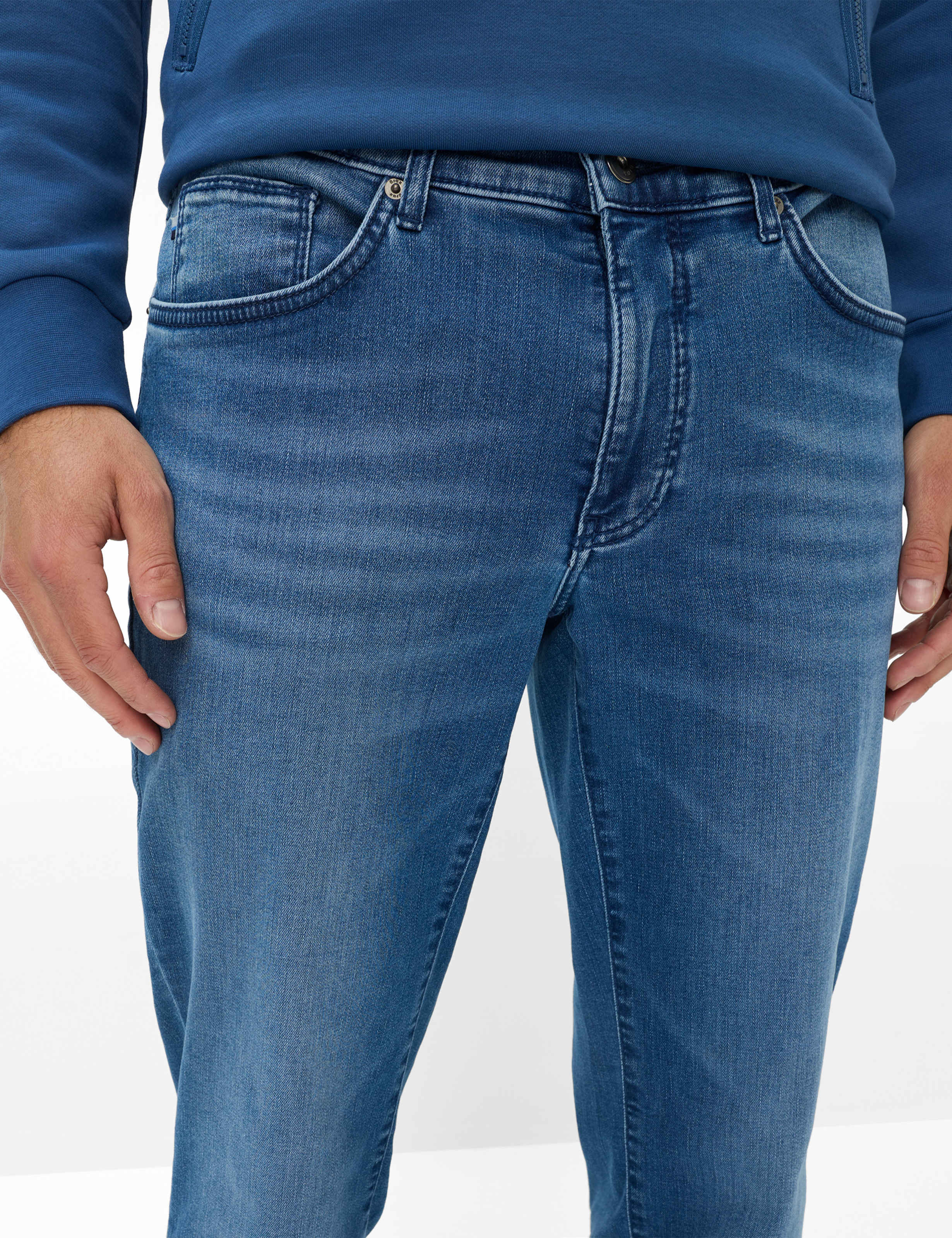 Herren Style CADIZ Denim Blau Straight Fit Detail 2