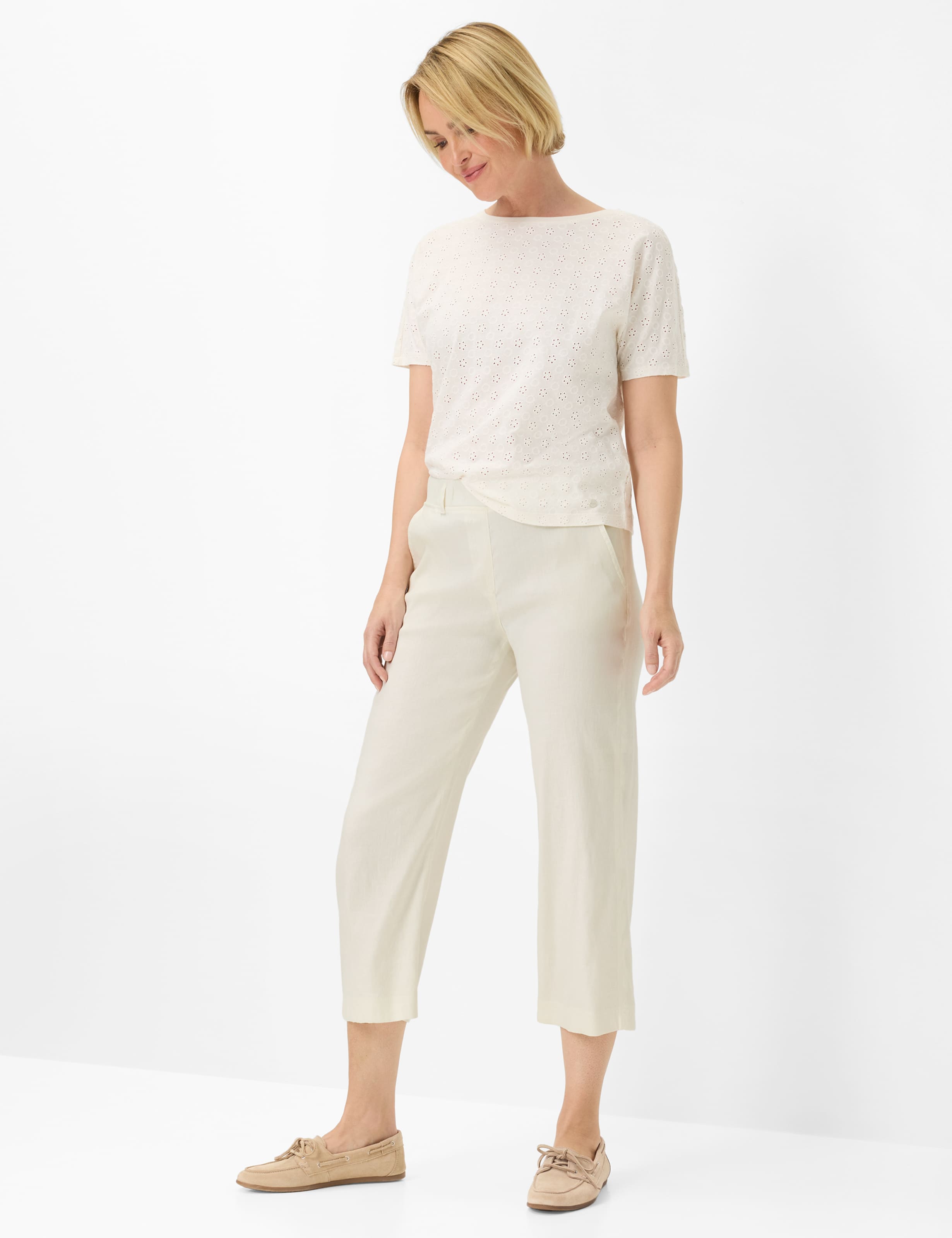 Damen Style PAM CULOTTE Cremeweiß Slim Fit Model Outfit