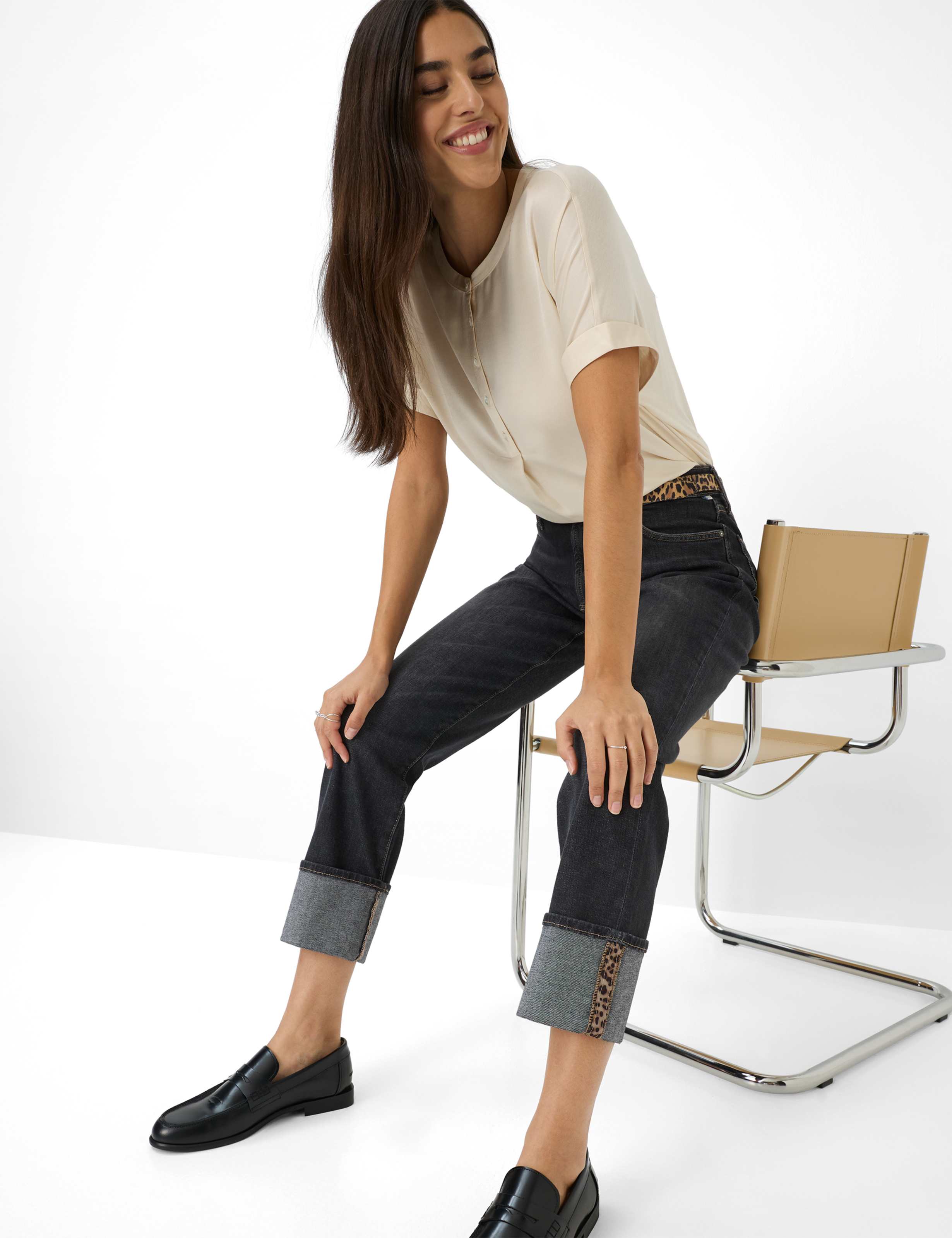 Femme Style MADISON S Denim Gris Foncé Straight Fit Détail 1