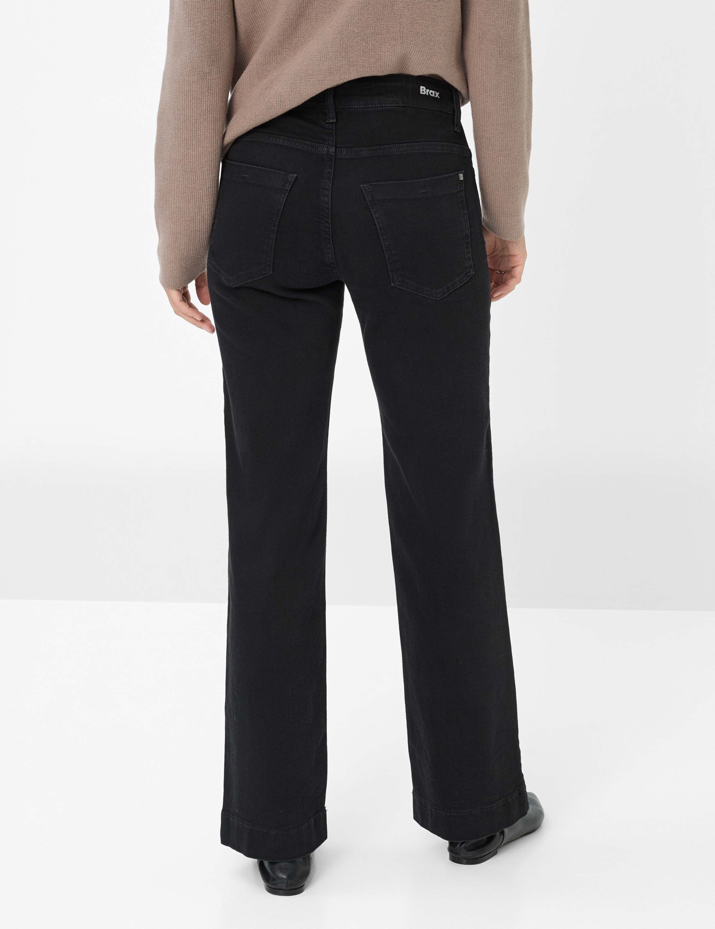 Damen Style MAINE Denim Schwarz Wide Leg Model Rueck