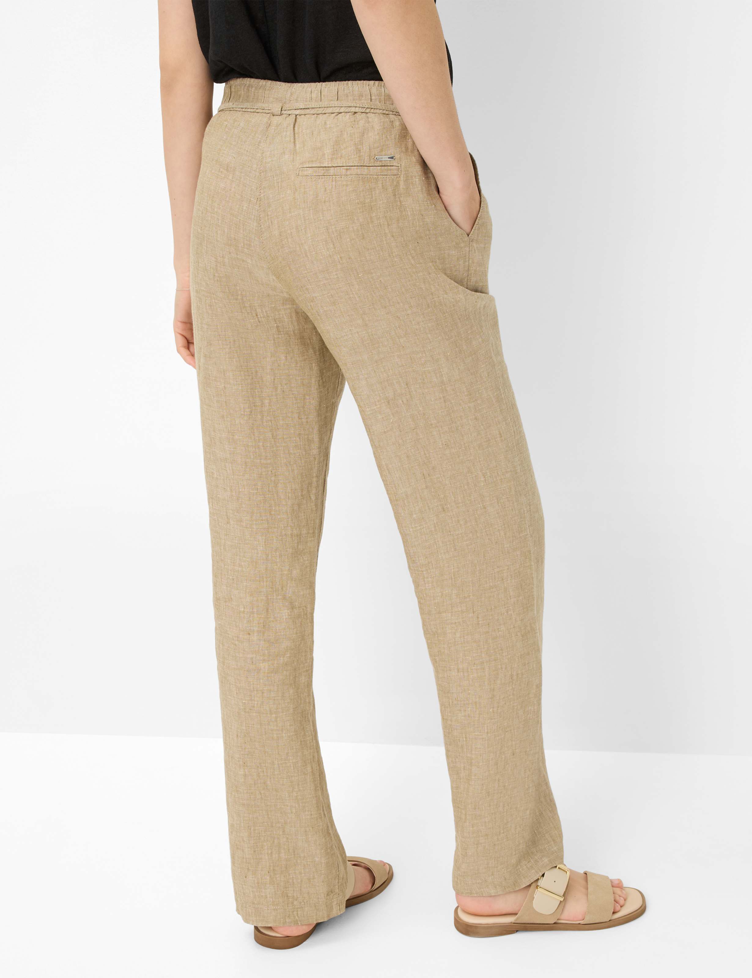 Women Style FARINA Beige Wide Leg Model back