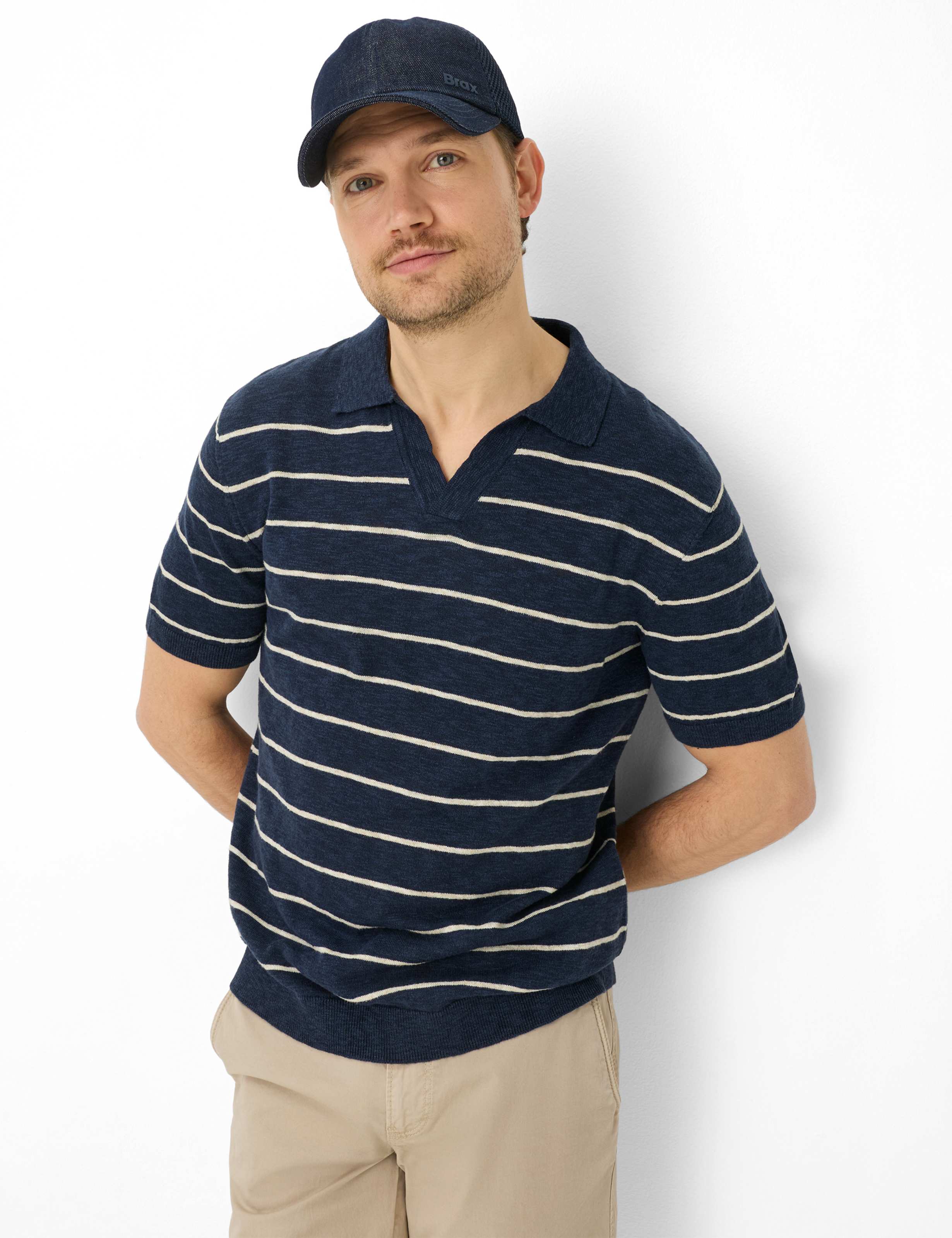 Thumbnail - Brax Herren Strickpolo Style PASCAL navy, dunkelblau, Gr. L