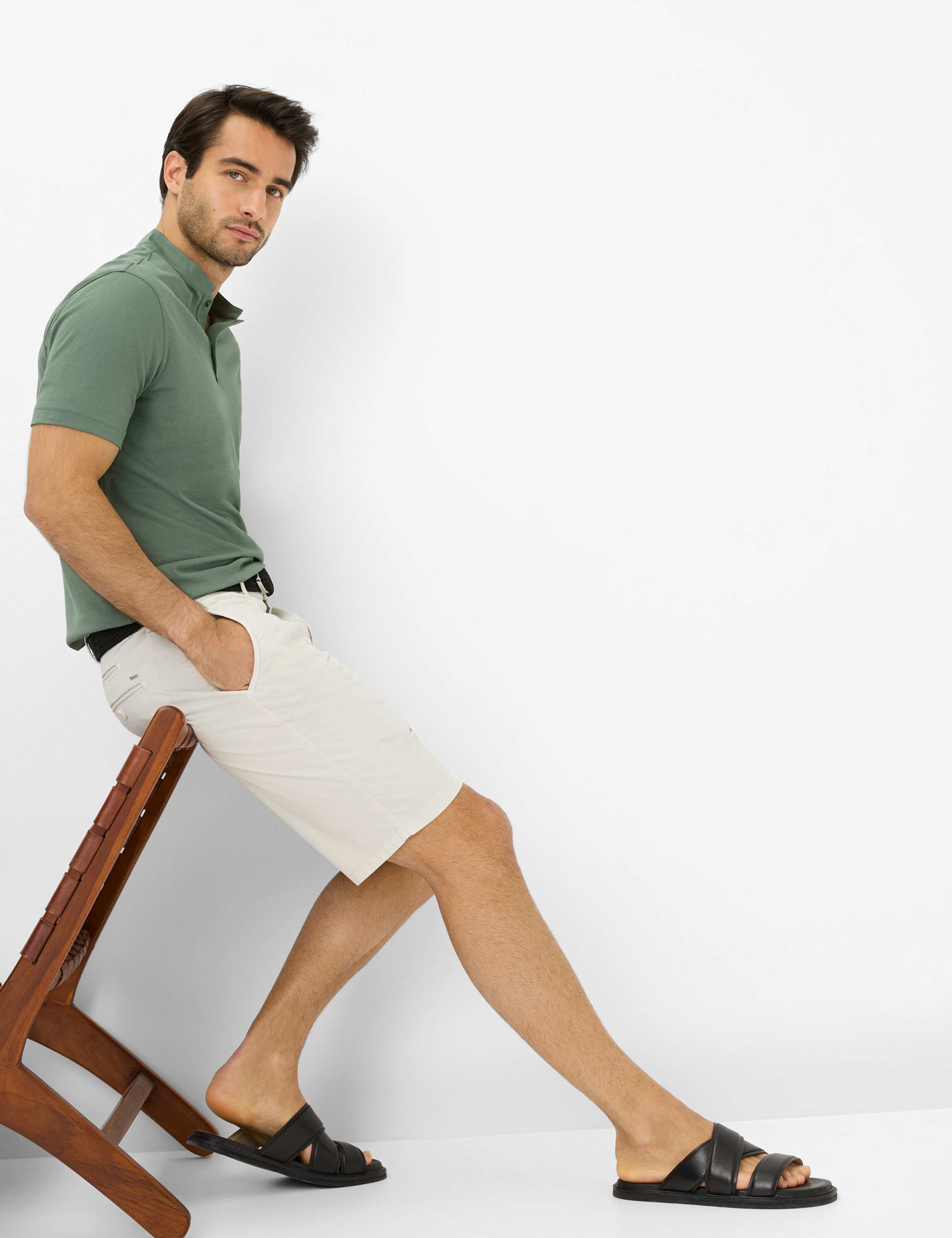 Men Style BARI Light Beige Regular Fit Detail 1