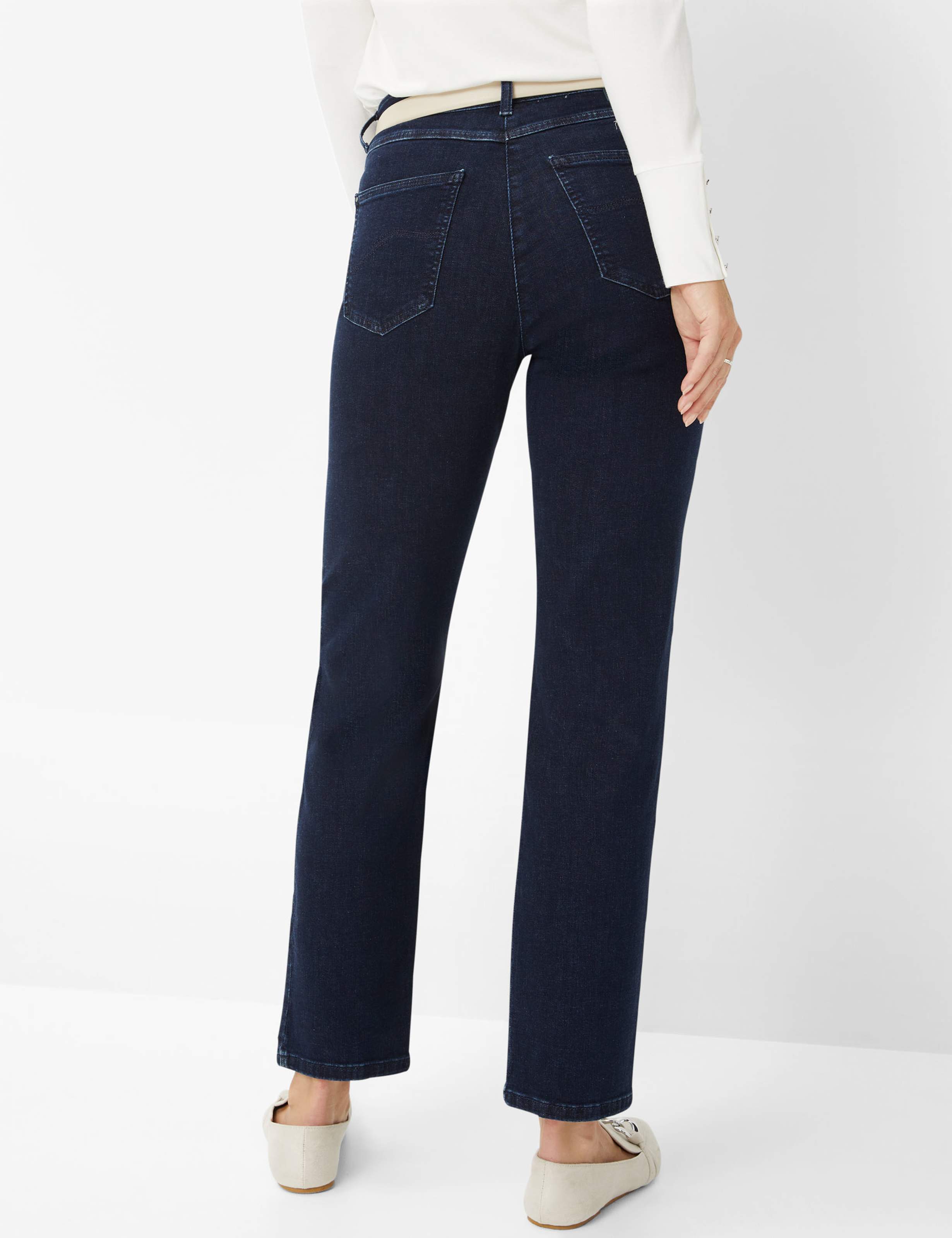 Damen Style PATTI STRAIGHT Denim Dunkelblau Slim Fit Model Rueck