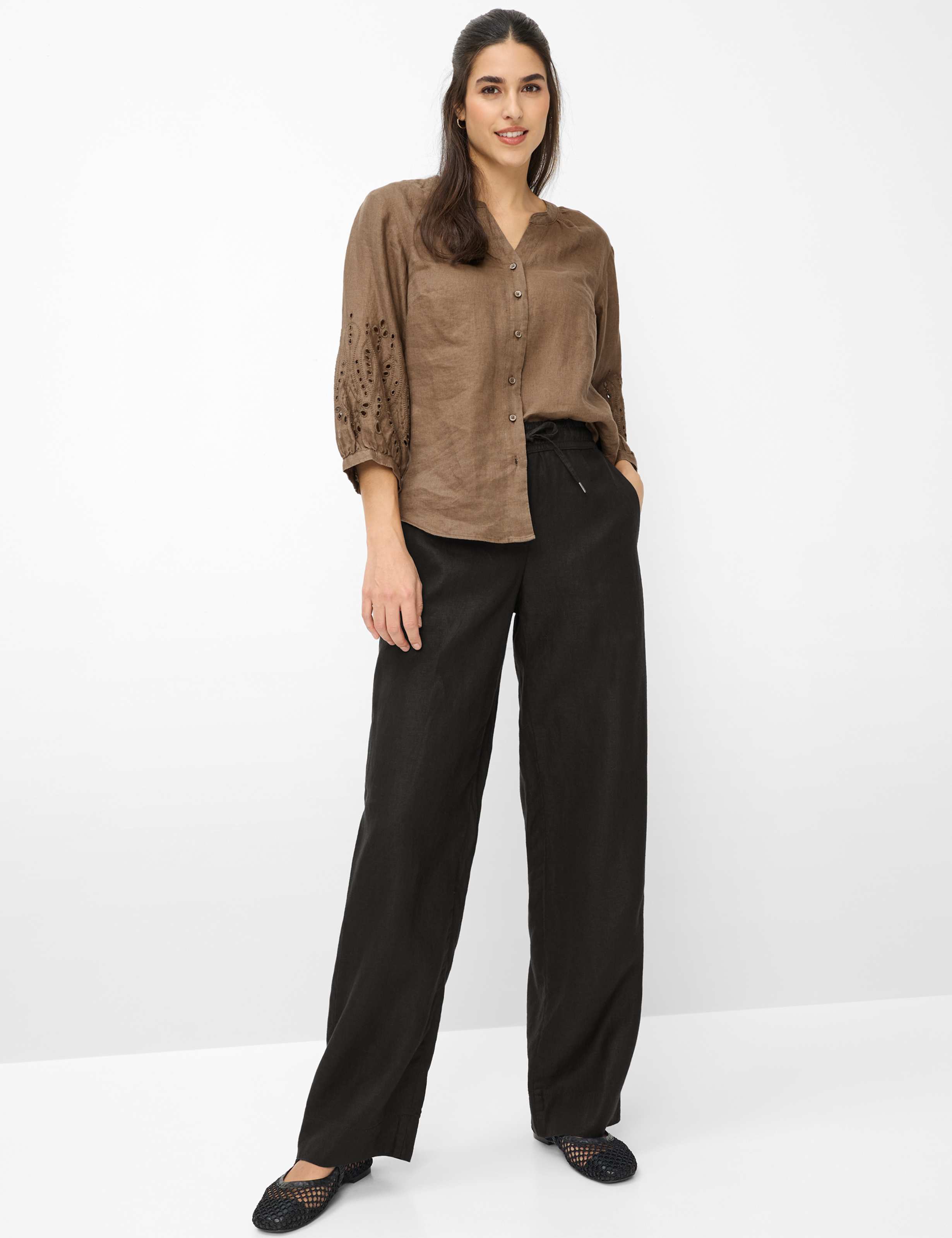 Damen Style FARINA Schwarz Wide Leg Model Outfit