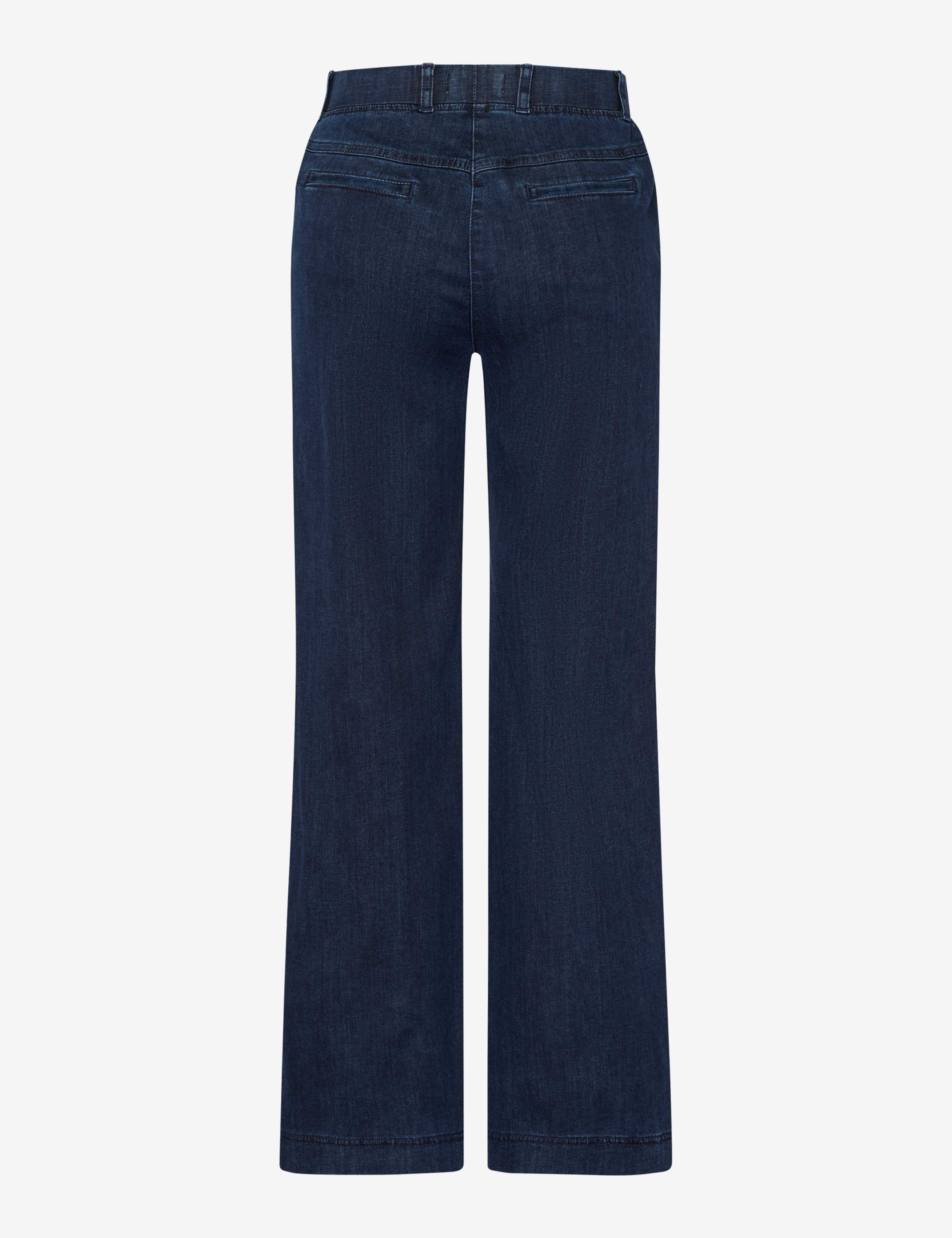 Dame Style PAM FLARED Denim Mørkeblå Slim Fit Udskæring bagpå