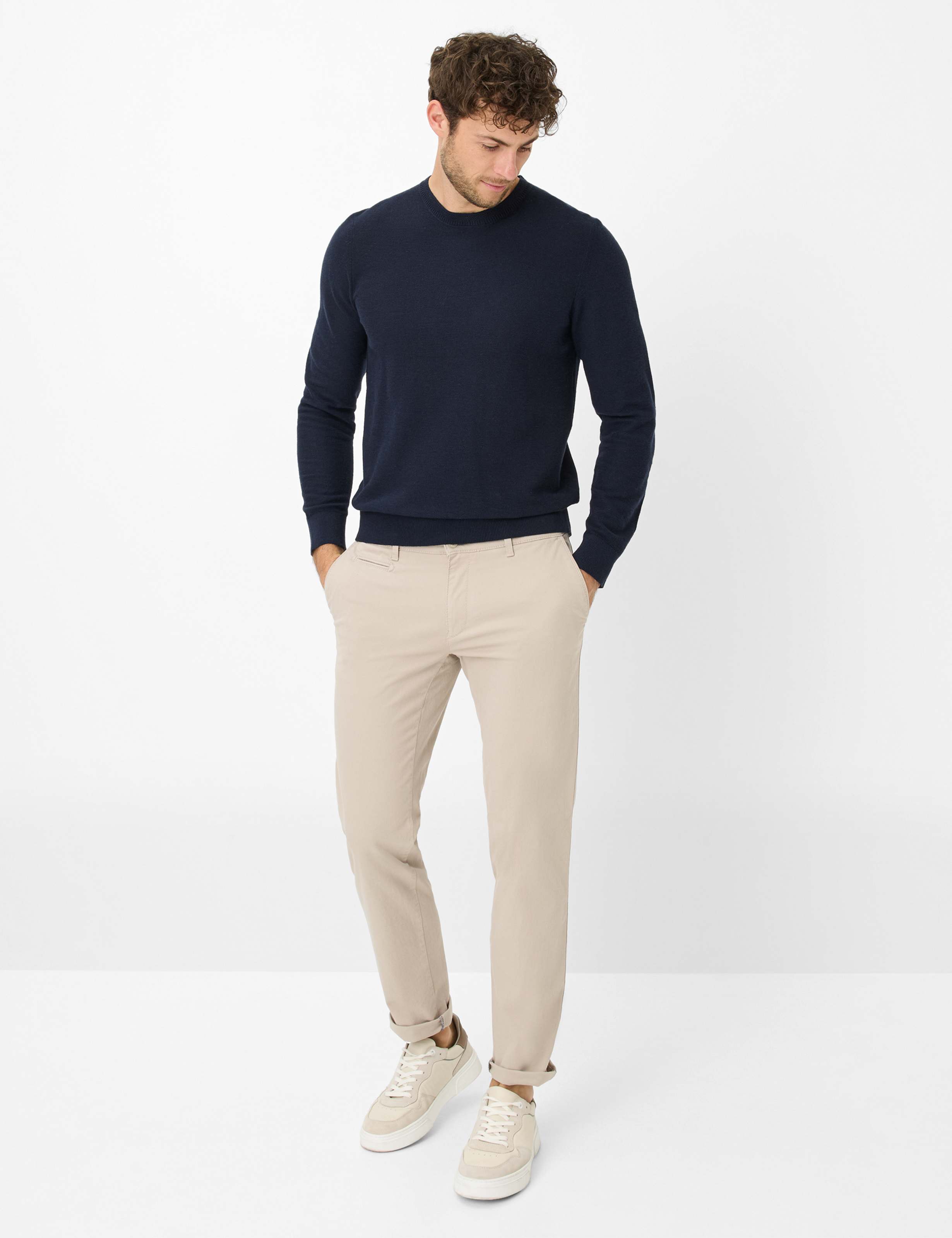 Herren Style FABIO IN Beige Modern Fit Model Outfit