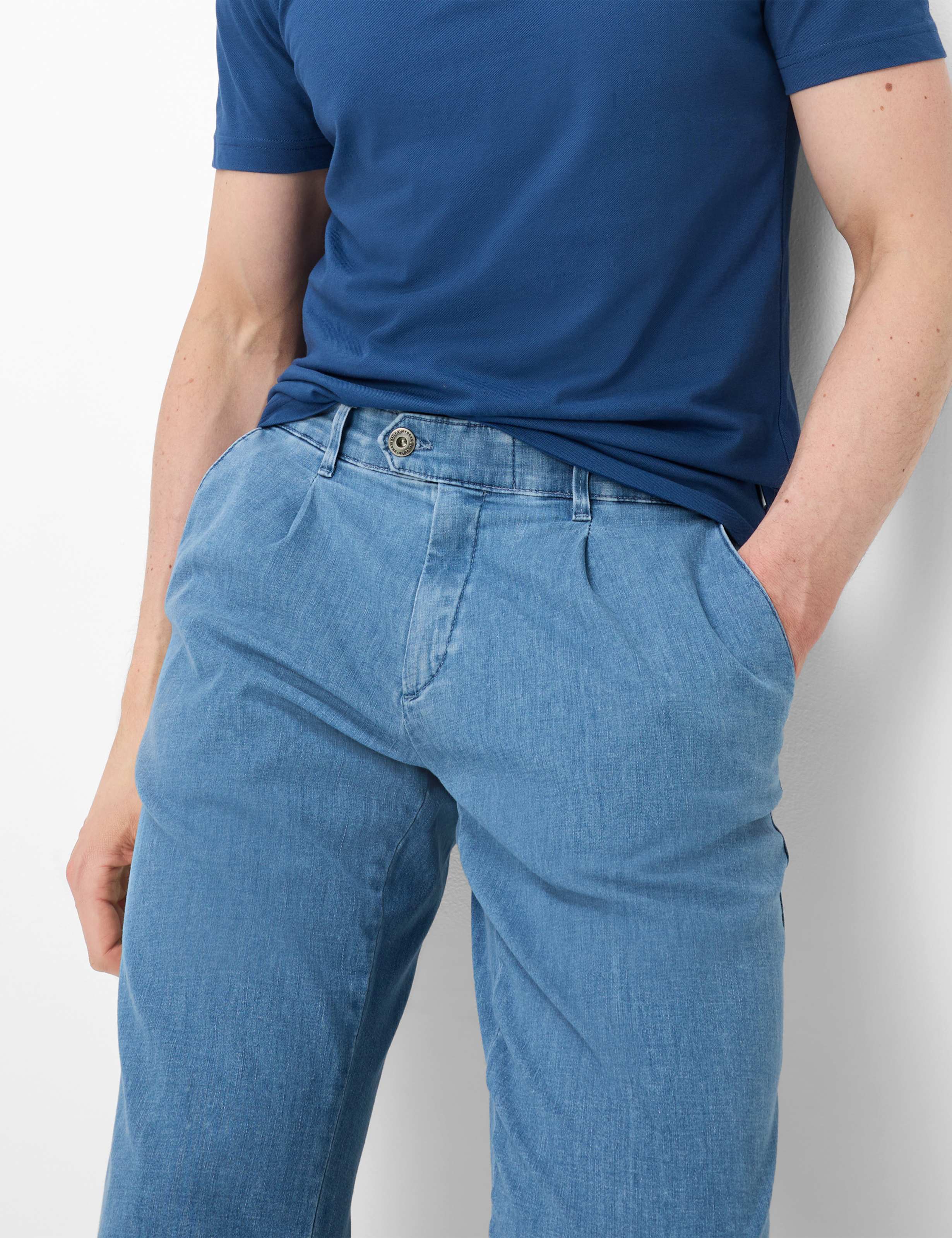 Herren Style LUIS Denim Hellblau Regular Fit Detail 1