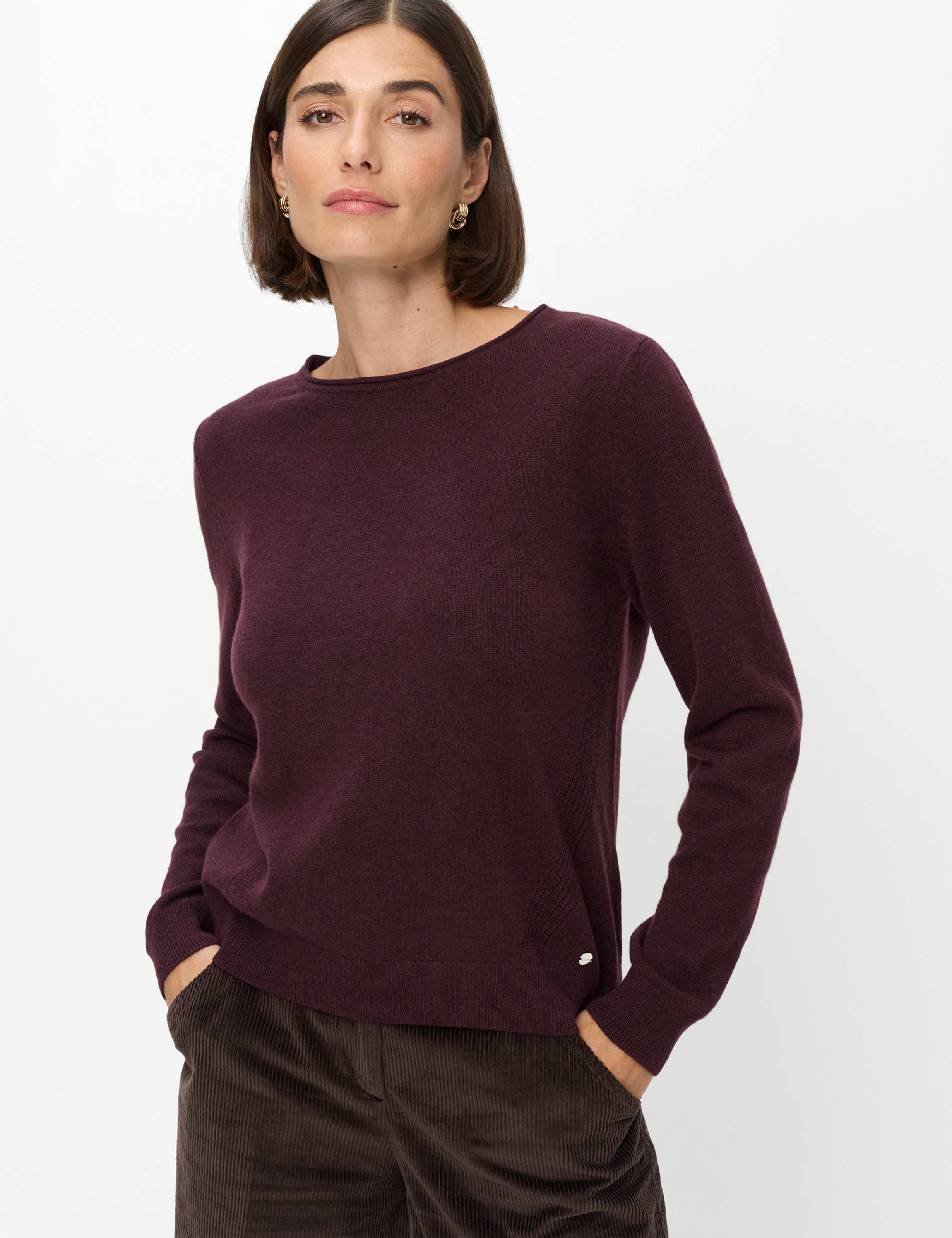 Brax Dames Trui  Style LISA blackberry violet, donkerpaars, maat 32