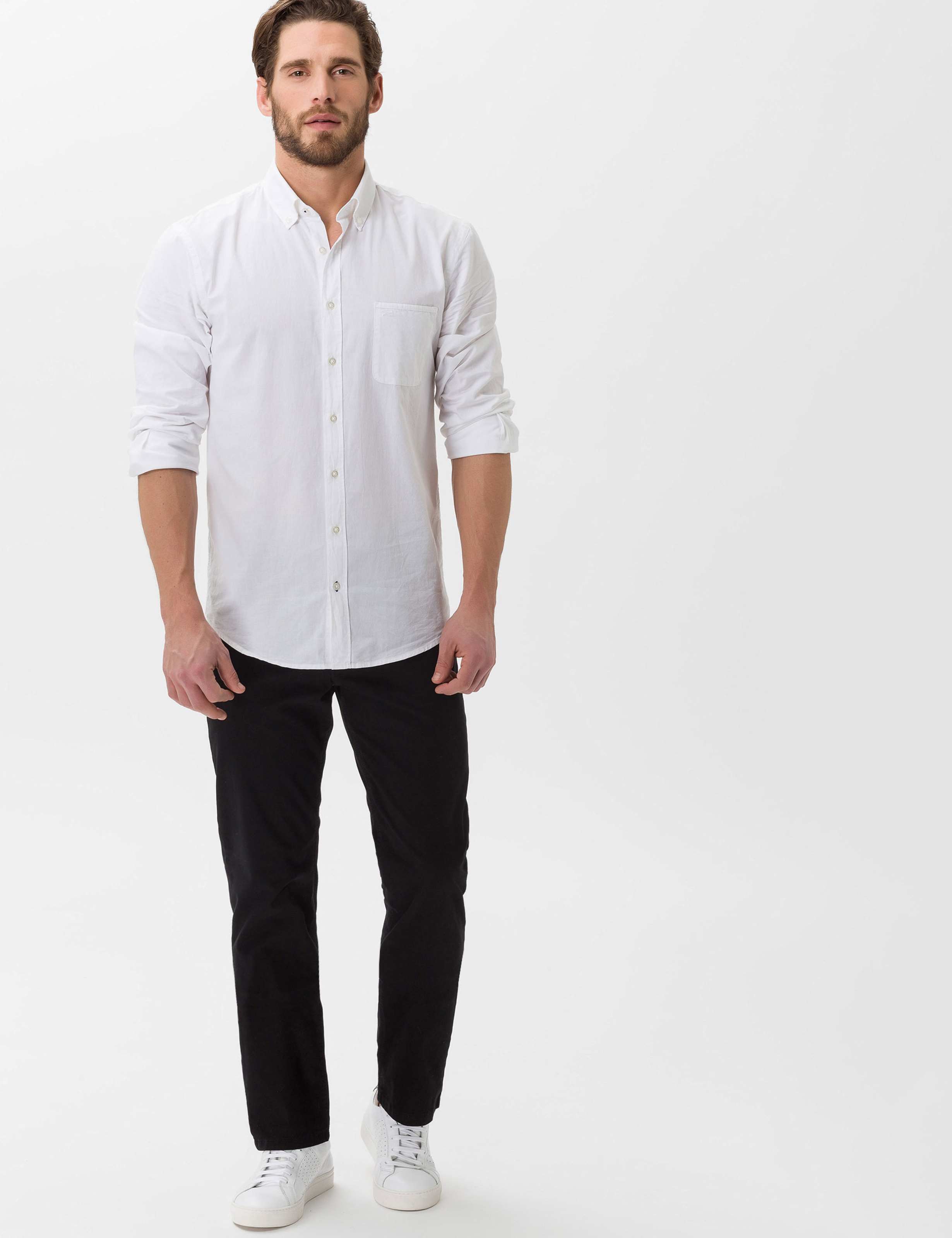 Herren Style COOPER FANCY Denim Perma Schwarz Regular Fit Model Outfit
