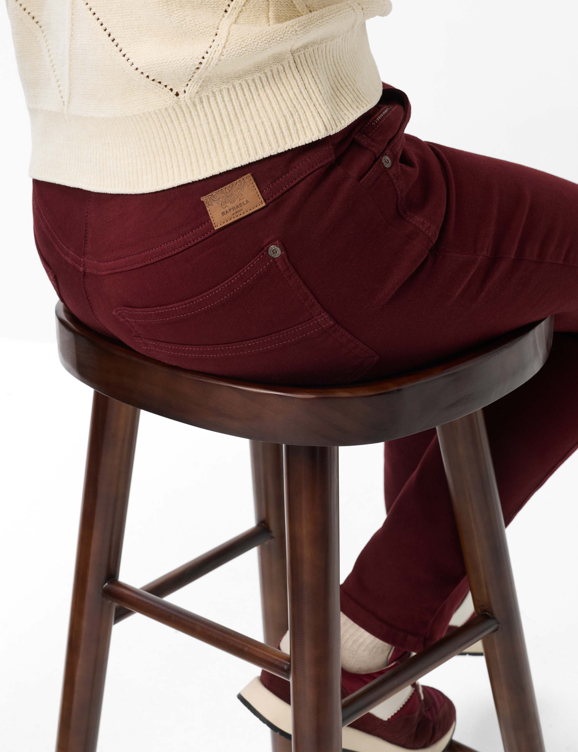 Damen Style PAMINA Denim Dunkelrot  Detail 1