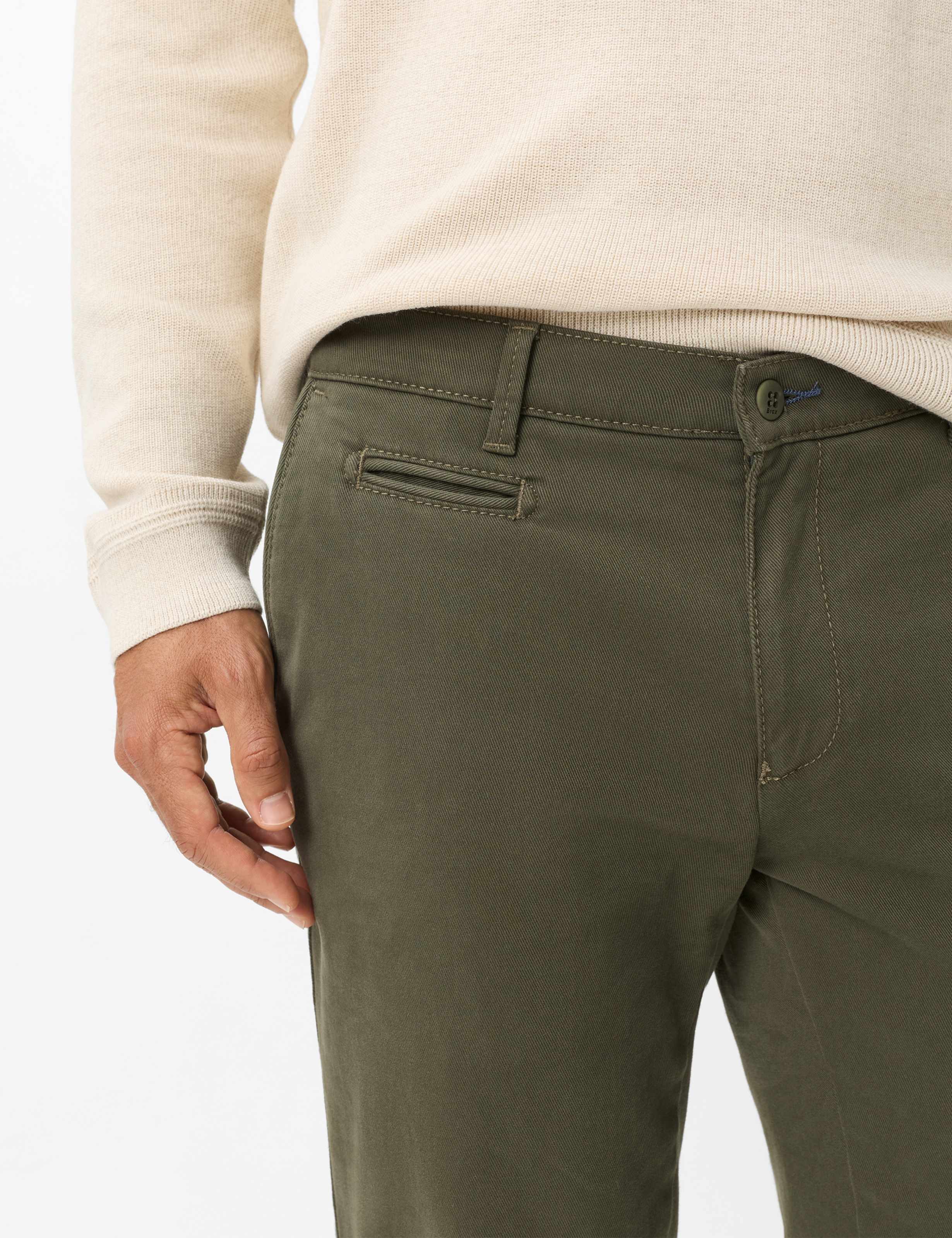 Men Style FABIO IN Green - Olive Modern Fit Detail 2