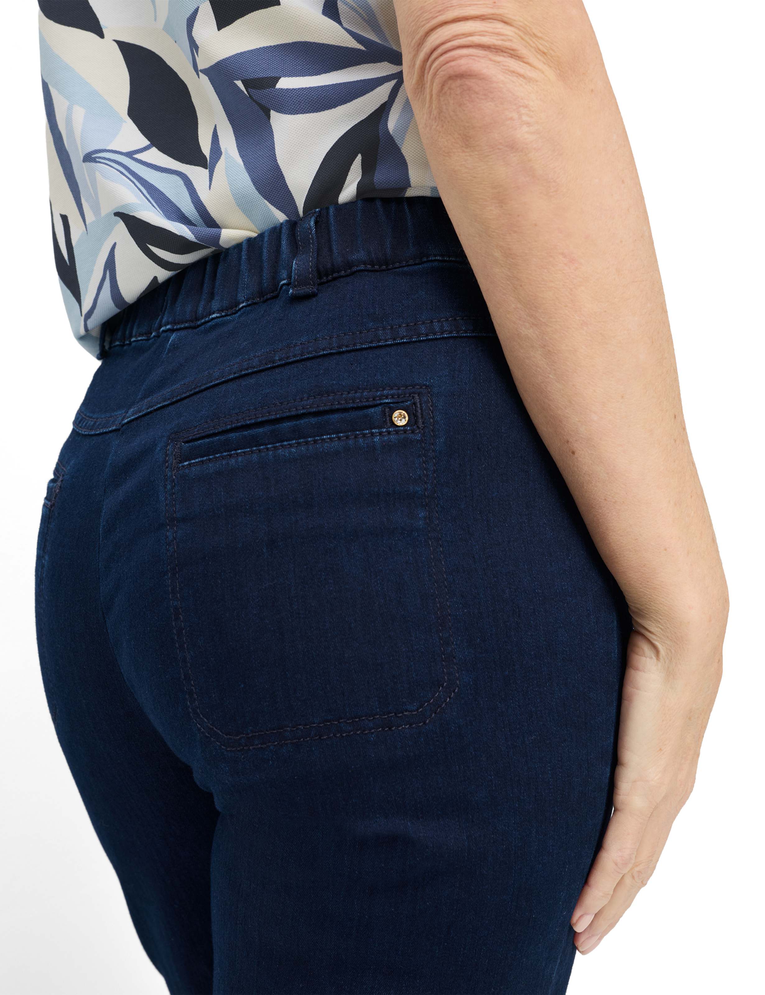 Dame Style PEGGY FLARED Denim Mørkeblå Slim Fit Detalje 1