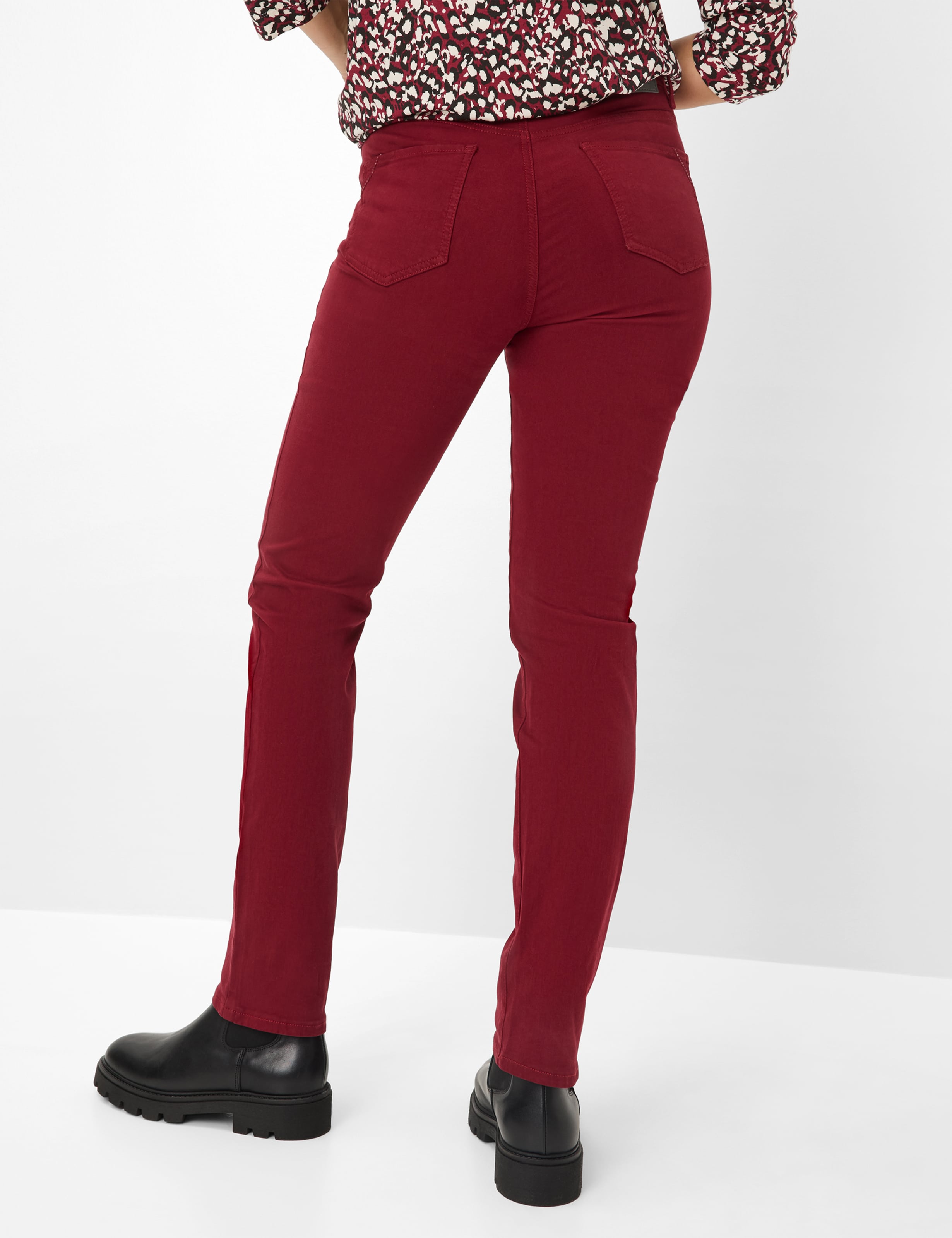Thumbnail - Brax Damen Five-Pocket-Hose Style CAROLA MULBERRY, denim dunkelrot, Gr. 40L