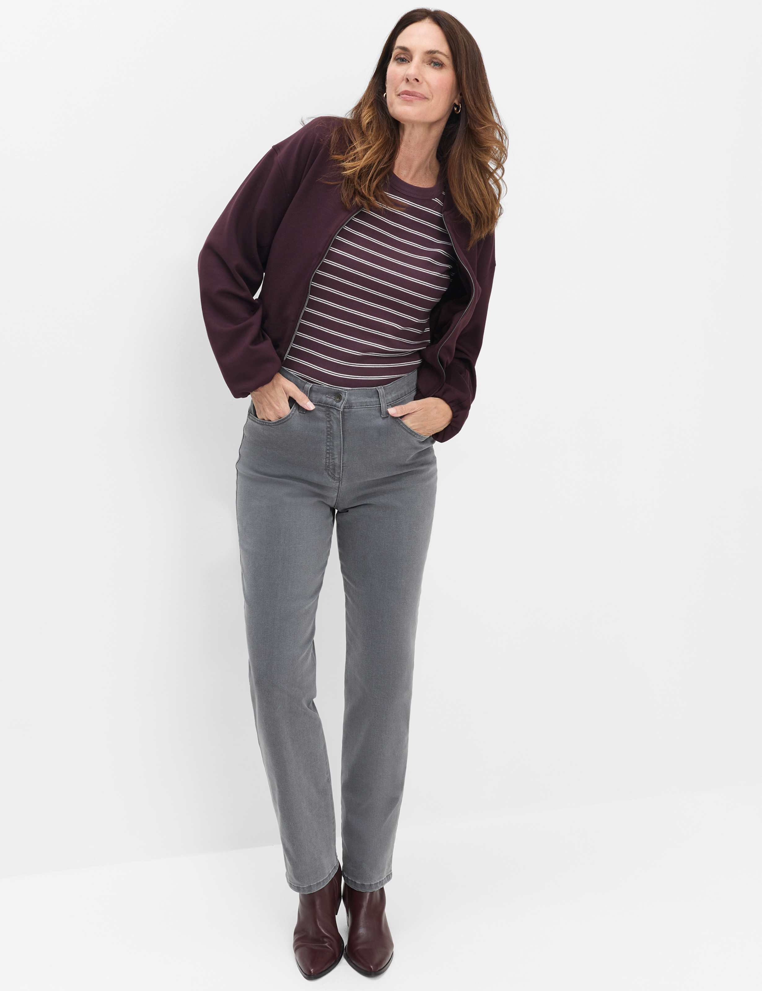 Damen Style CORRY Denim Grau  Model Outfit