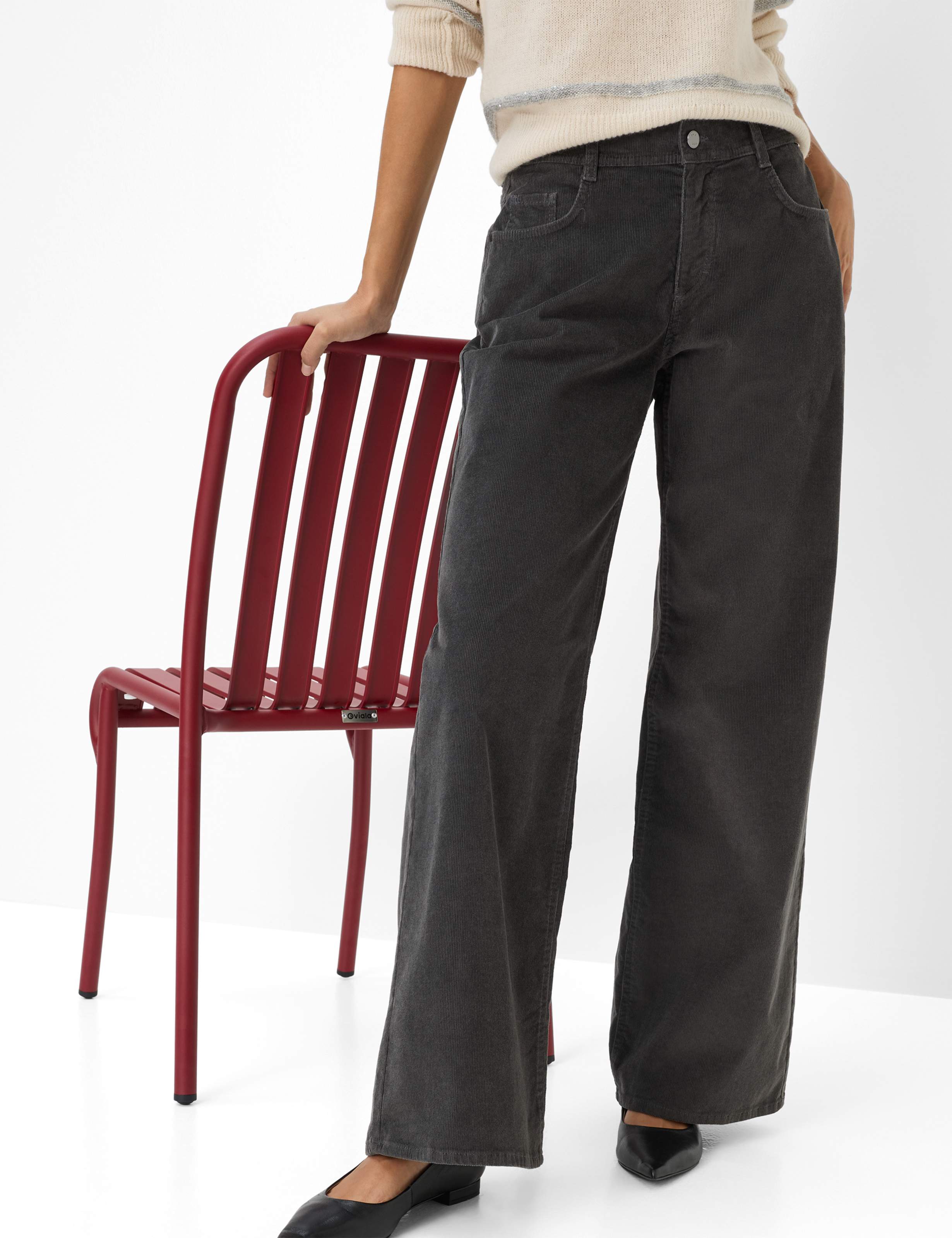 Dames Style MORGAN Donkergrijs Wide Leg Detail 1