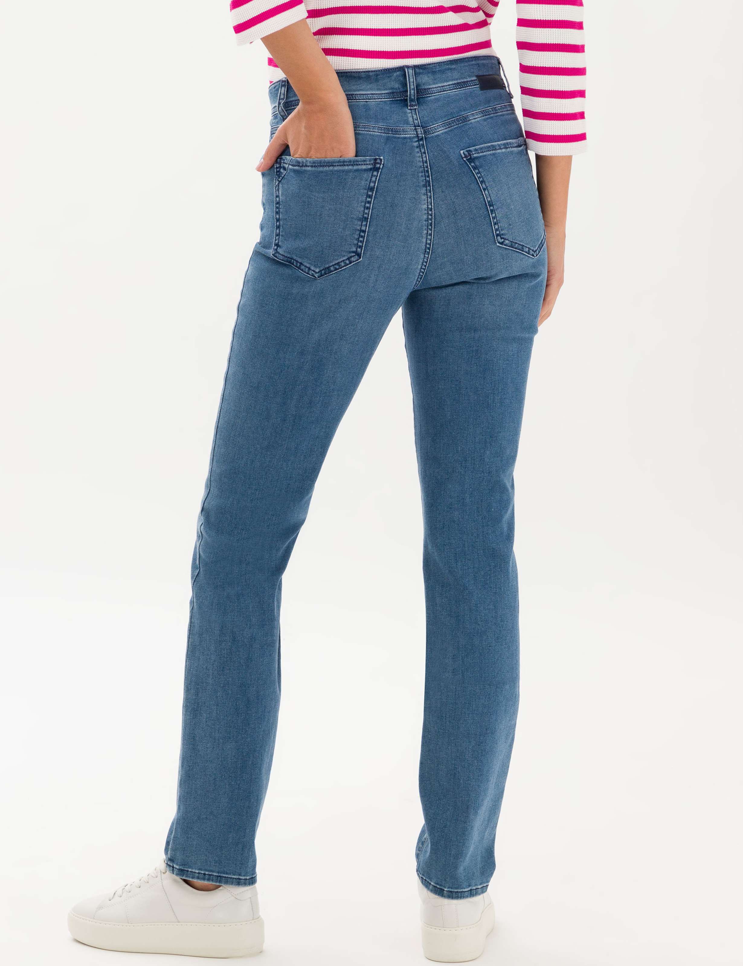 Damen Style MARY Denim Blau Regular Fit Model Rueck