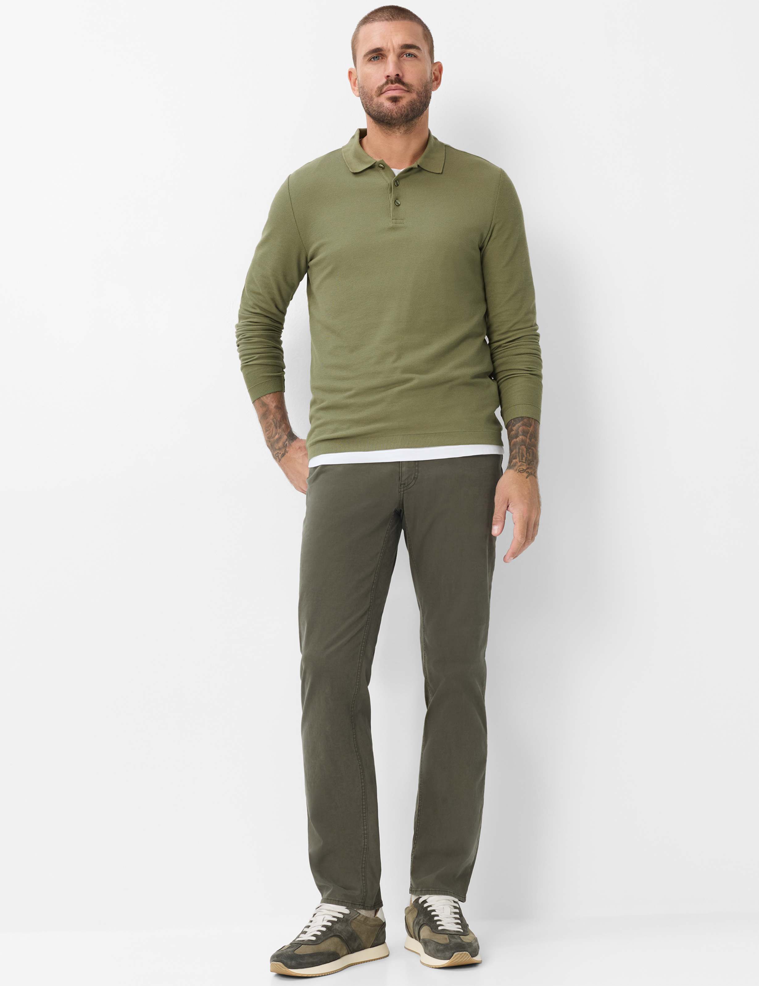 Herre Style COOPER Grøn - Olive Regular Fit Model Outfit
